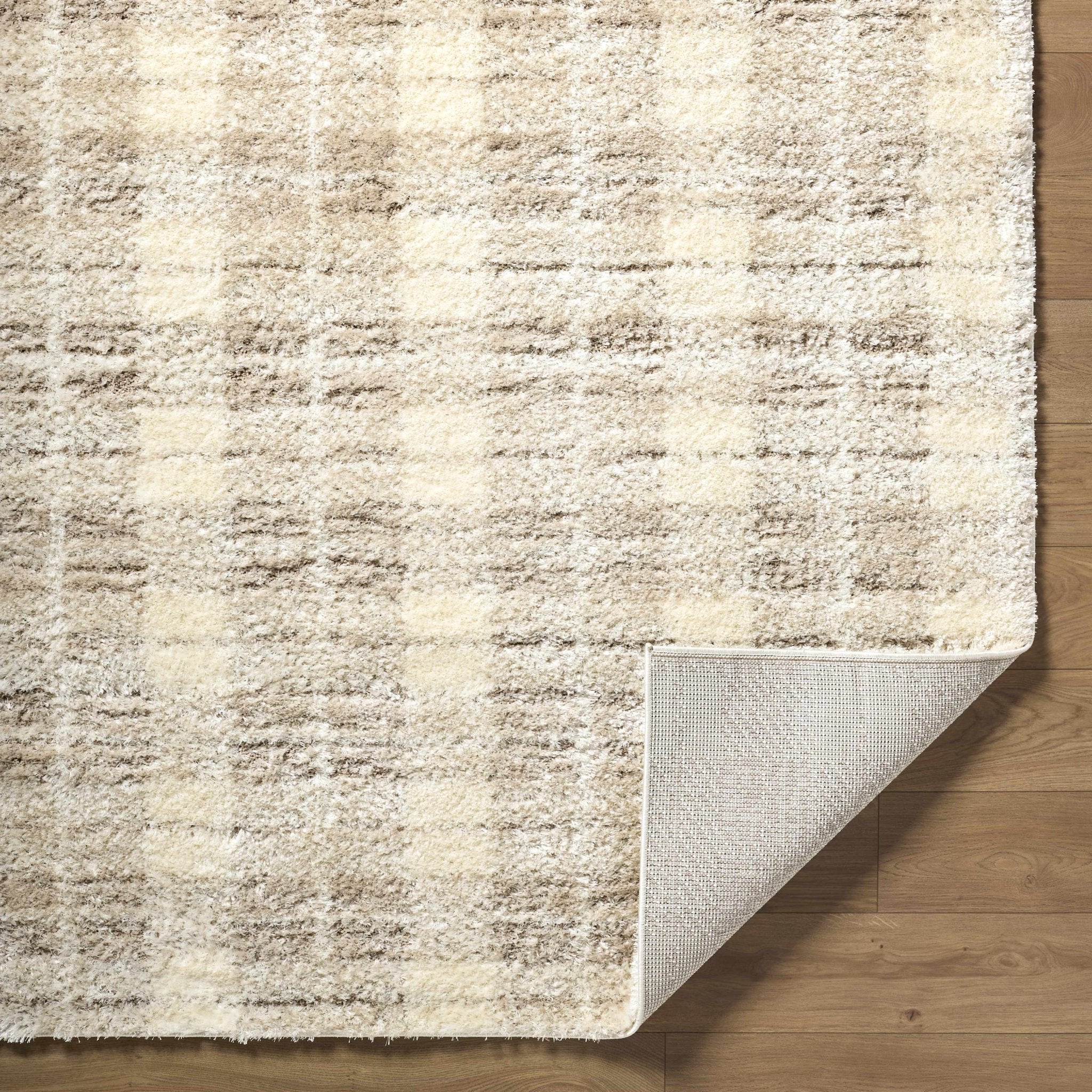 Machine Woven Cream Modern Geometrical Pattern Area Rug - Image 6