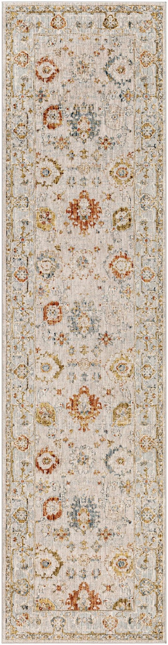 Machine Woven Cream Traditional Oushak Design Rug - Image 10