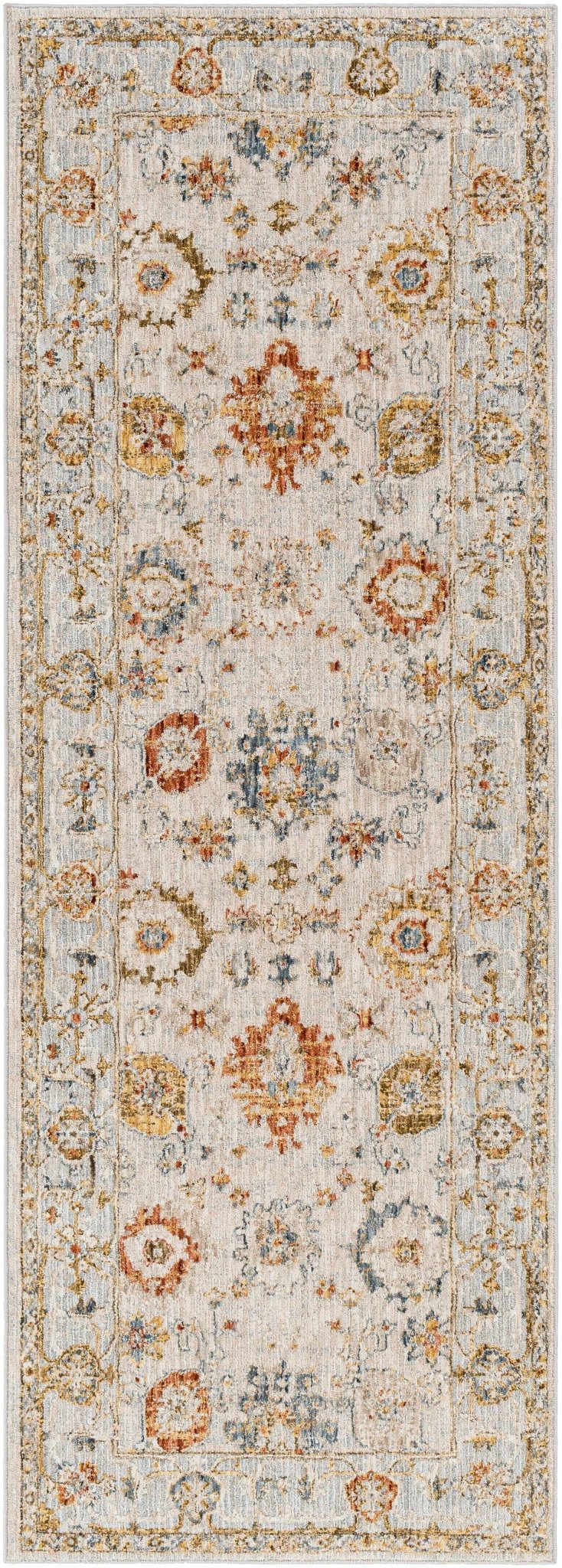Machine Woven Cream Traditional Oushak Design Rug - Image 11