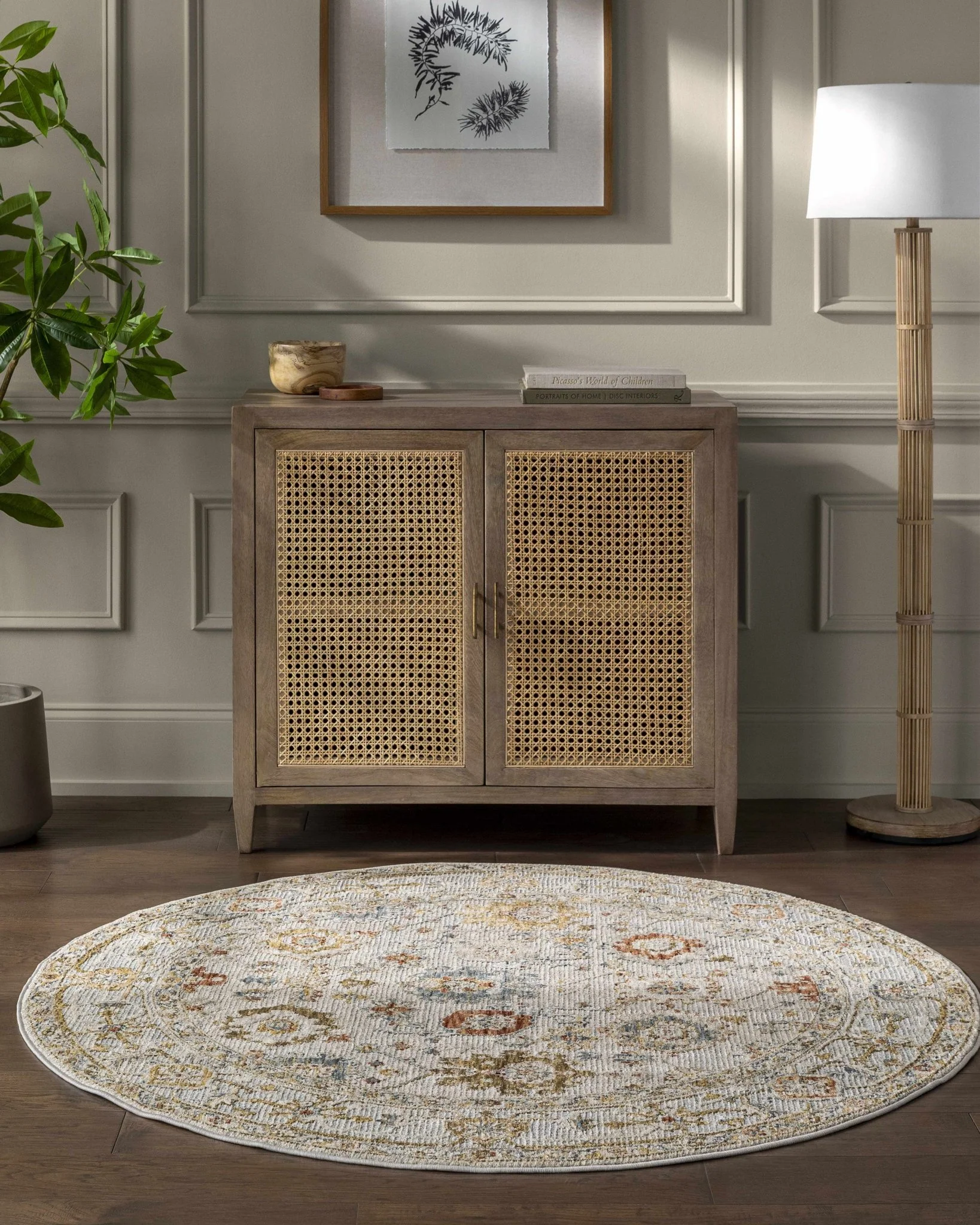 Machine Woven Cream Traditional Oushak Design Rug - Image 15