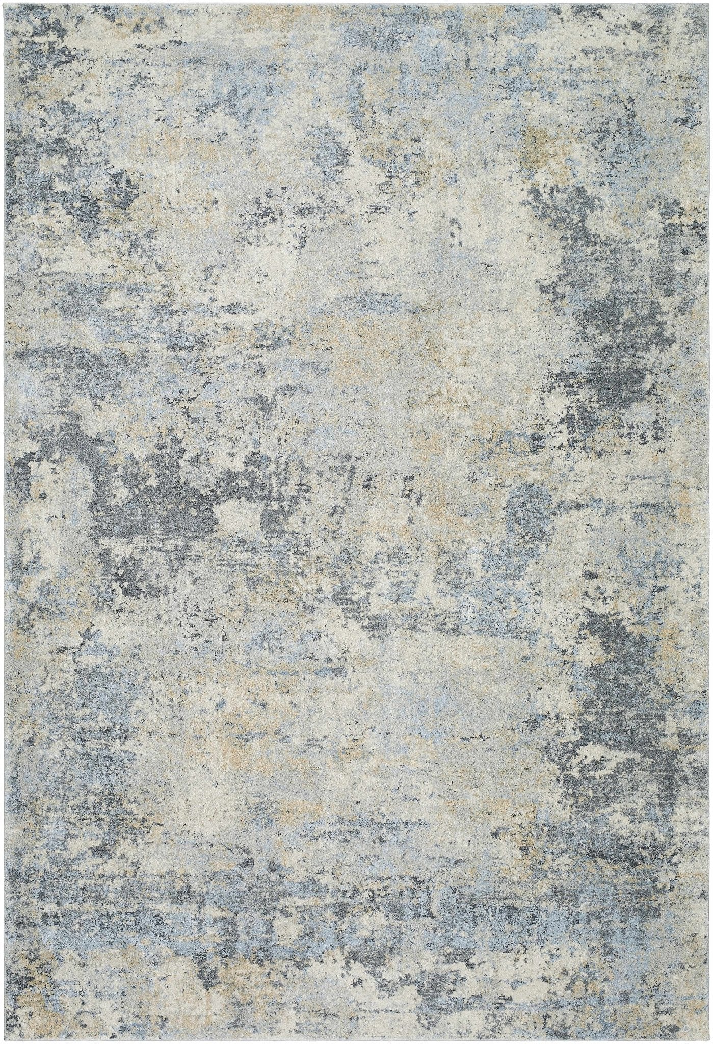Machine Woven Gray And Ivory Contemporary Style Rug - Image 2
