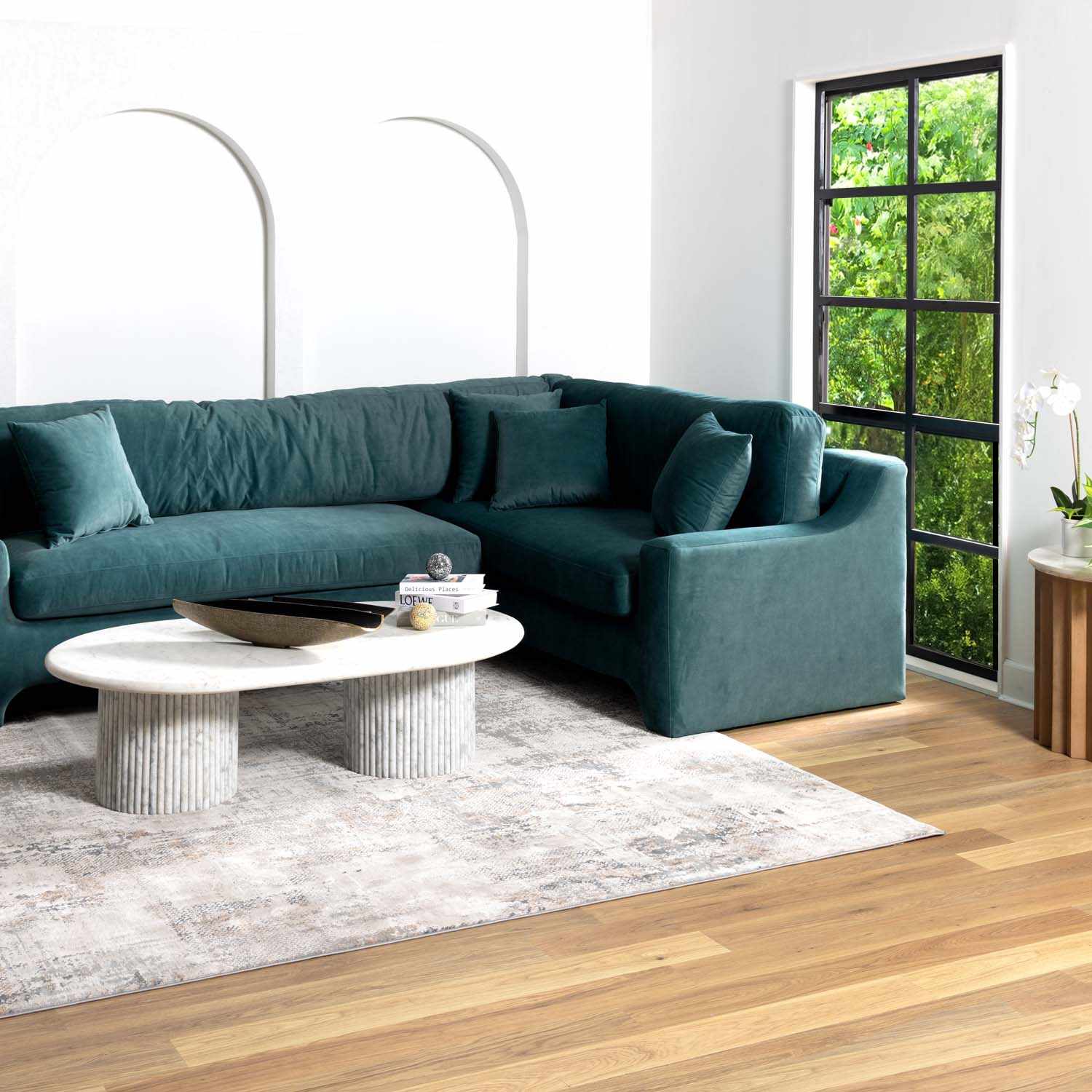 Machine Woven Gray Contemporary Style Rug - Image 4