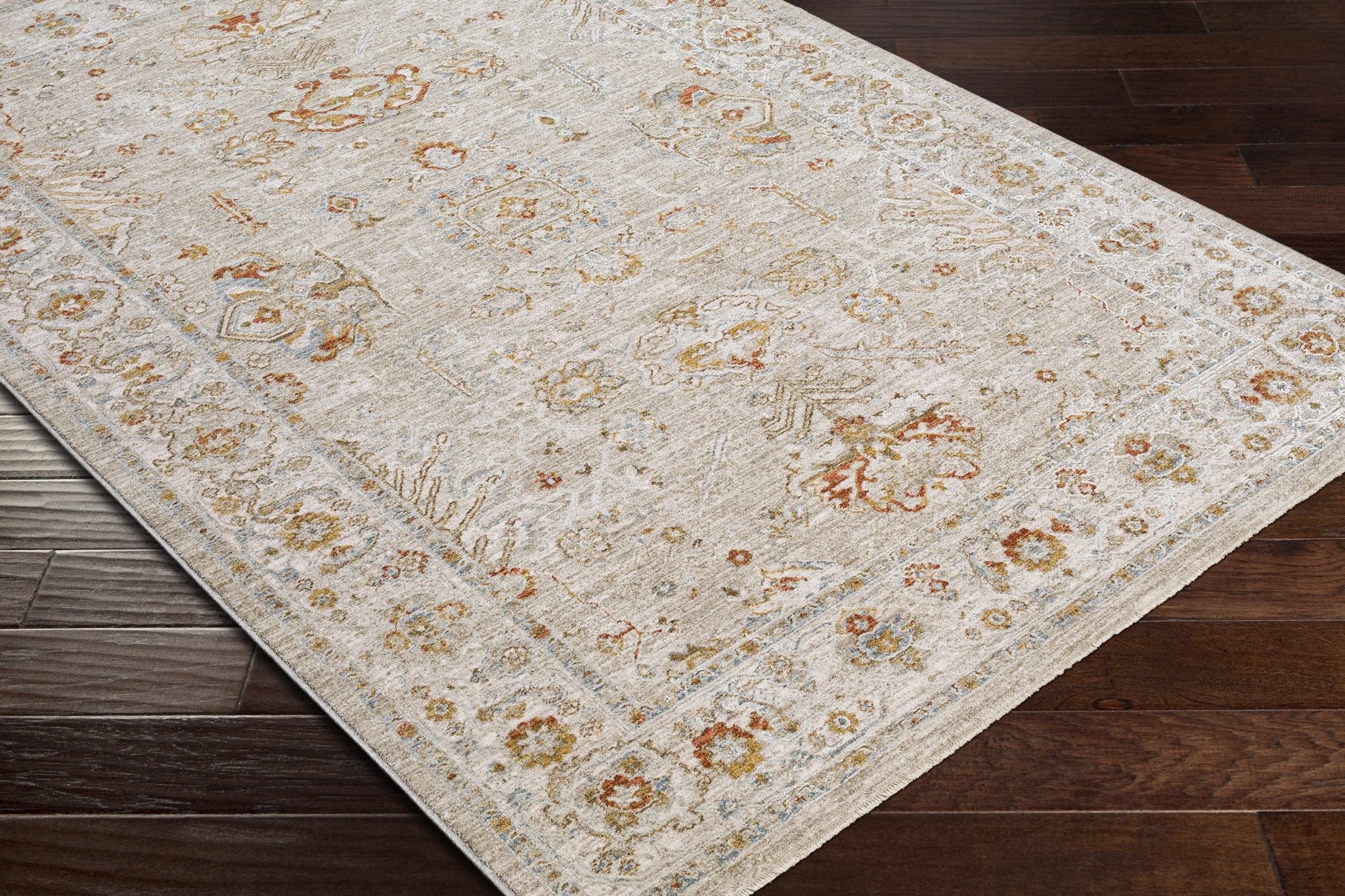 Machine Woven Ivory Traditional Oushak Design Area Rug - Image 10