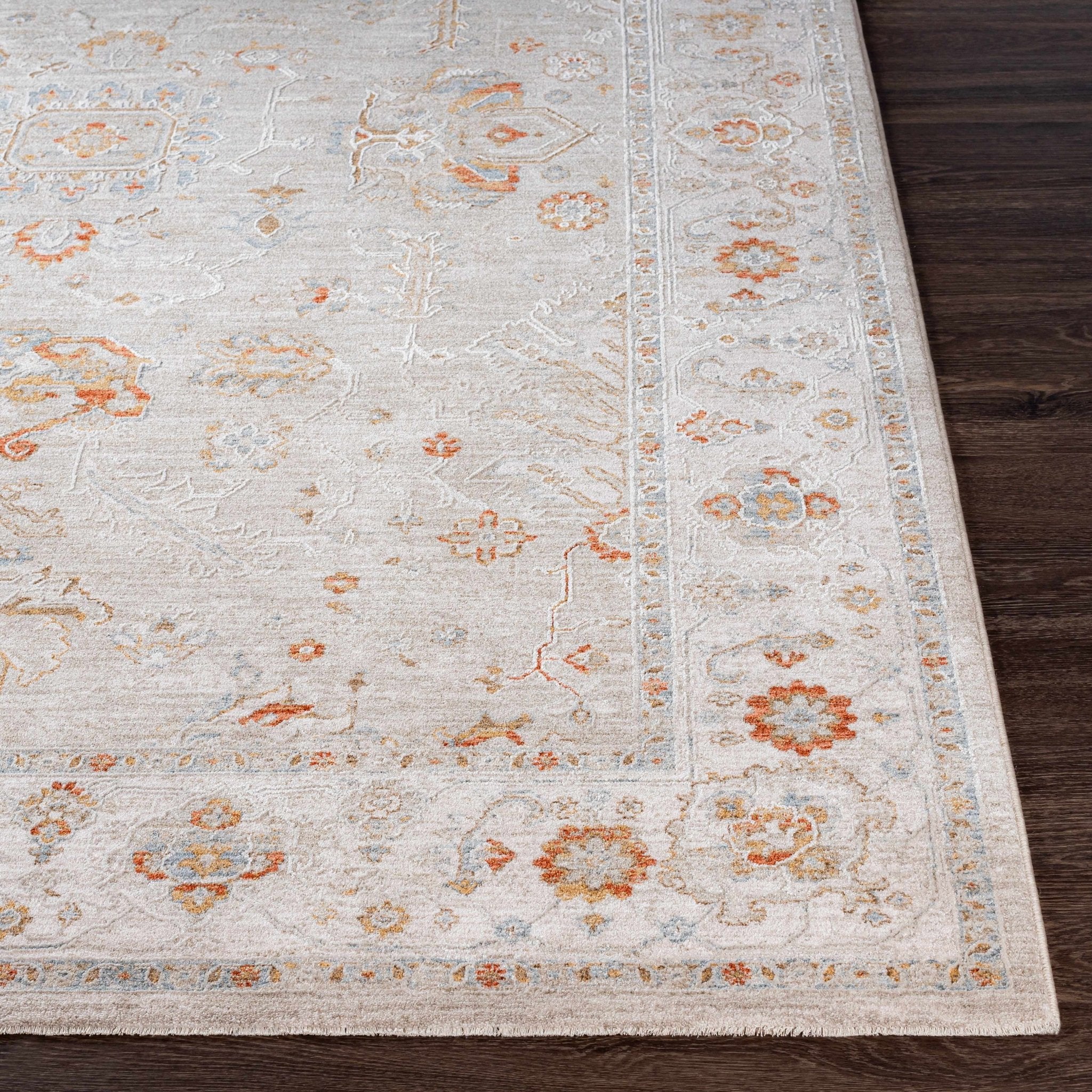 Machine Woven Ivory Traditional Oushak Design Area Rug - Image 11