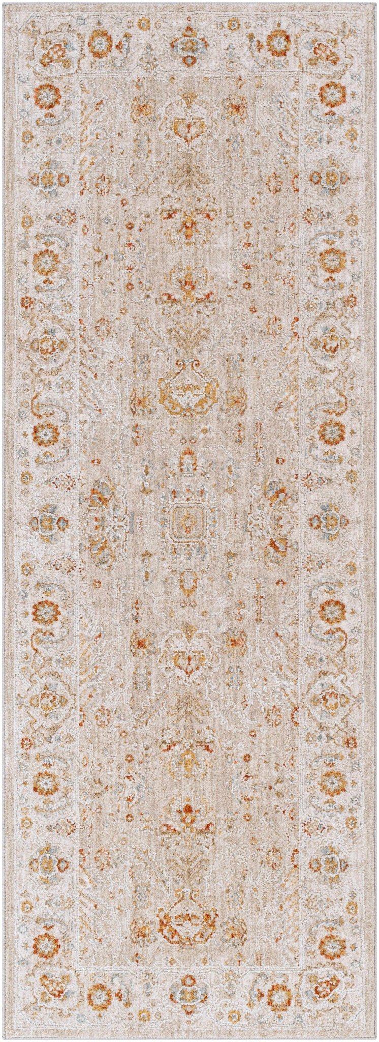 Machine Woven Ivory Traditional Oushak Design Area Rug - Image 14