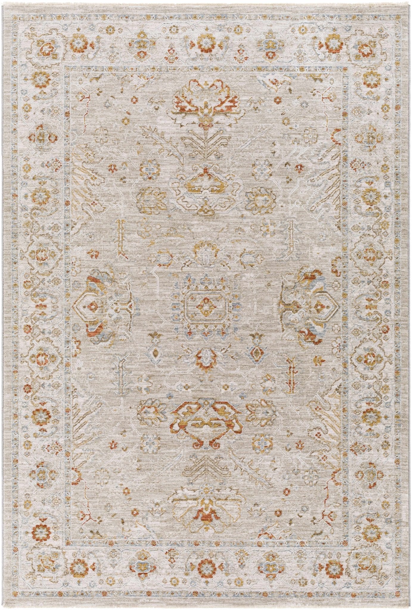 Machine Woven Ivory Traditional Oushak Design Area Rug - Image 15
