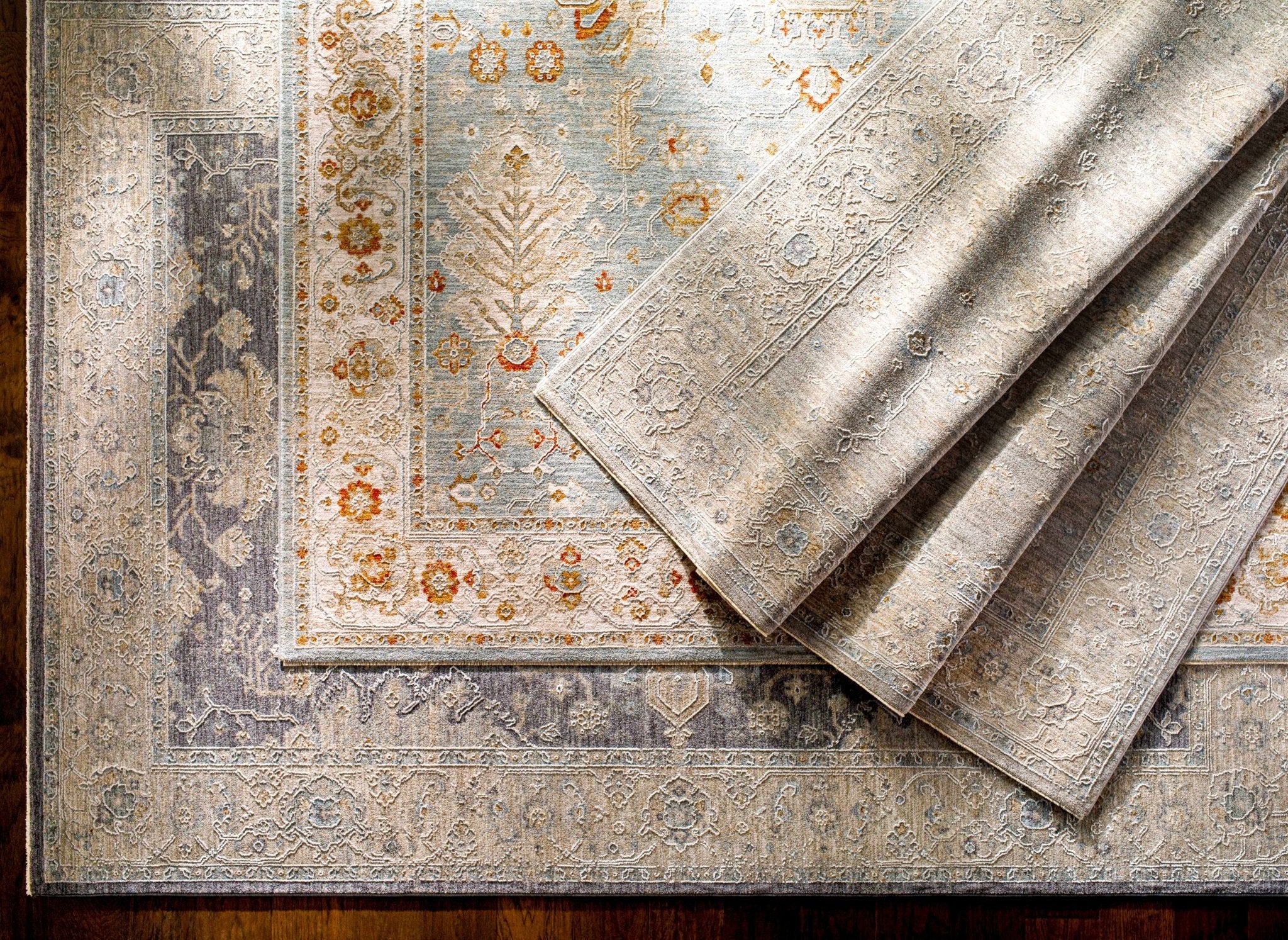 Machine Woven Ivory Traditional Oushak Design Area Rug - Image 16