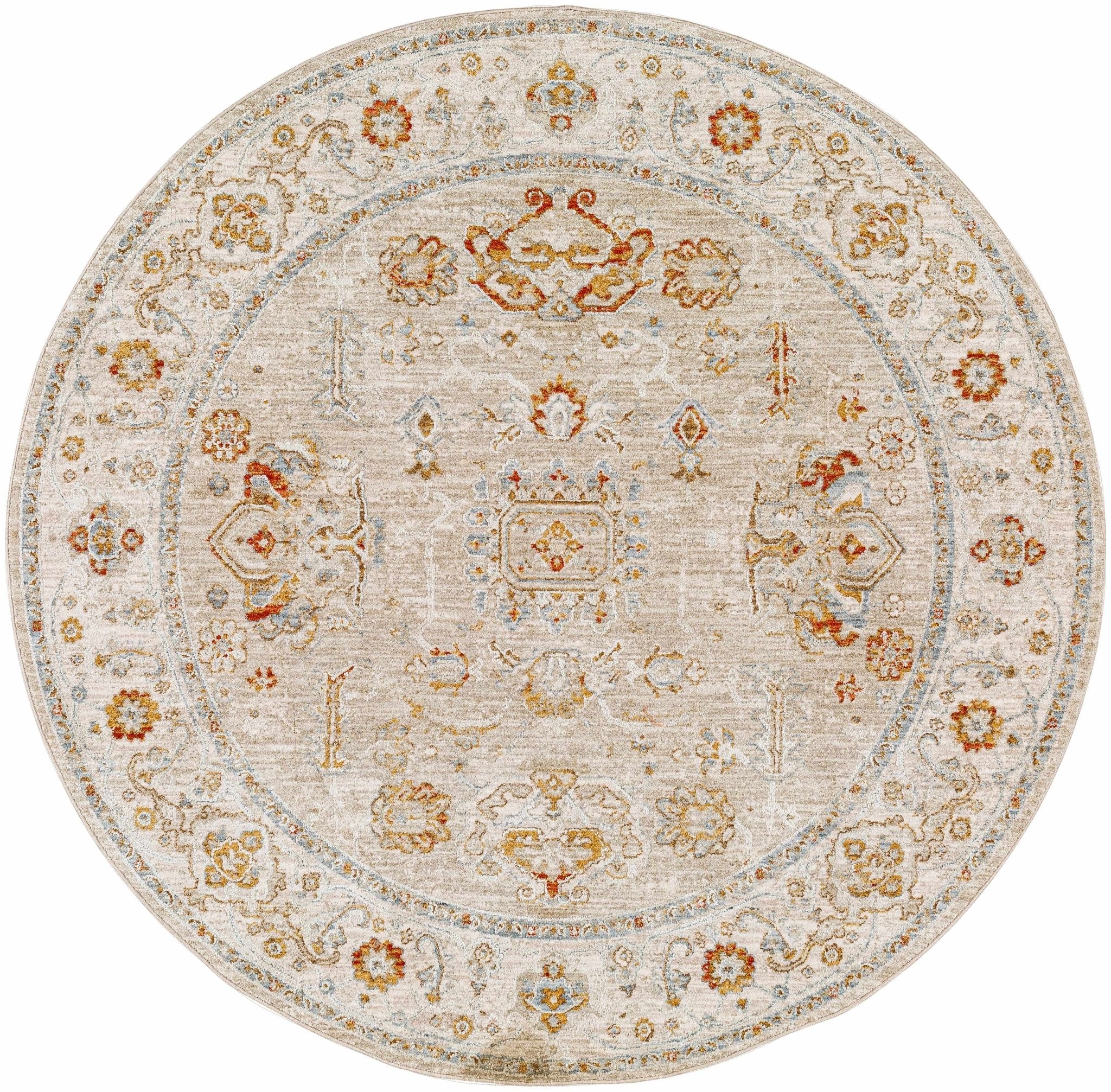 Machine Woven Ivory Traditional Oushak Design Area Rug - Image 17