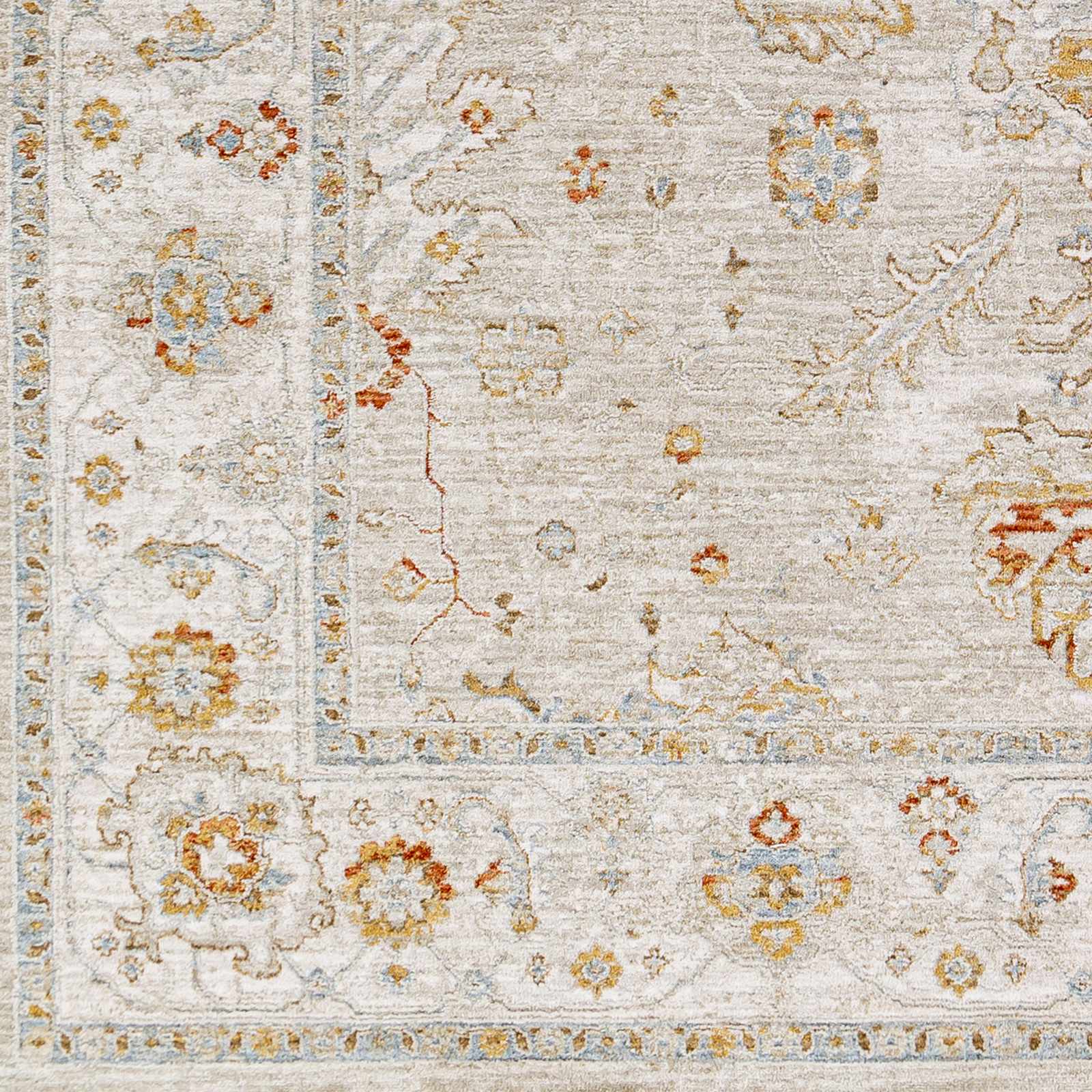 Machine Woven Ivory Traditional Oushak Design Area Rug - Image 3