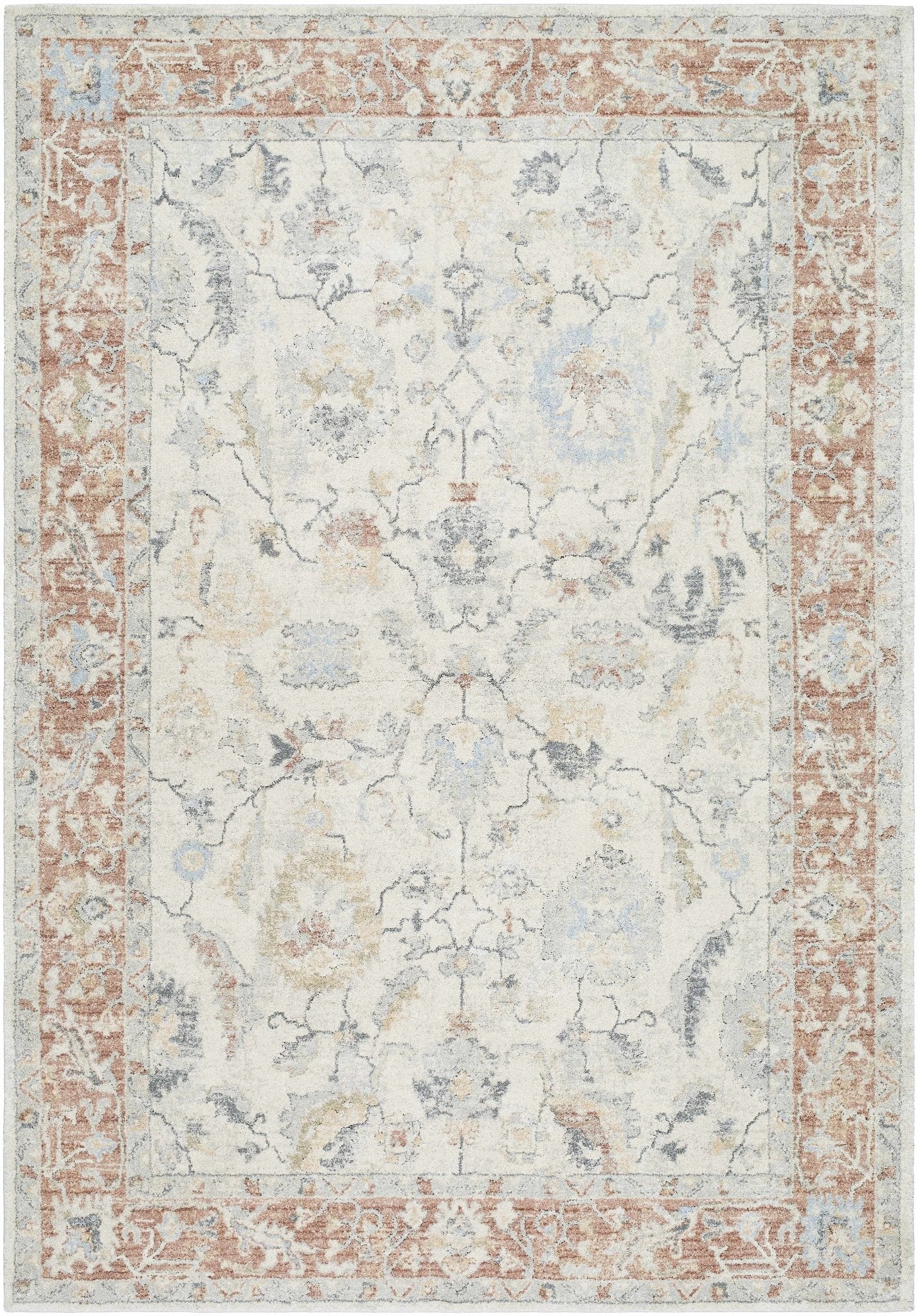 Machine Woven Ivory Traditional Style Area Rug - Image 2