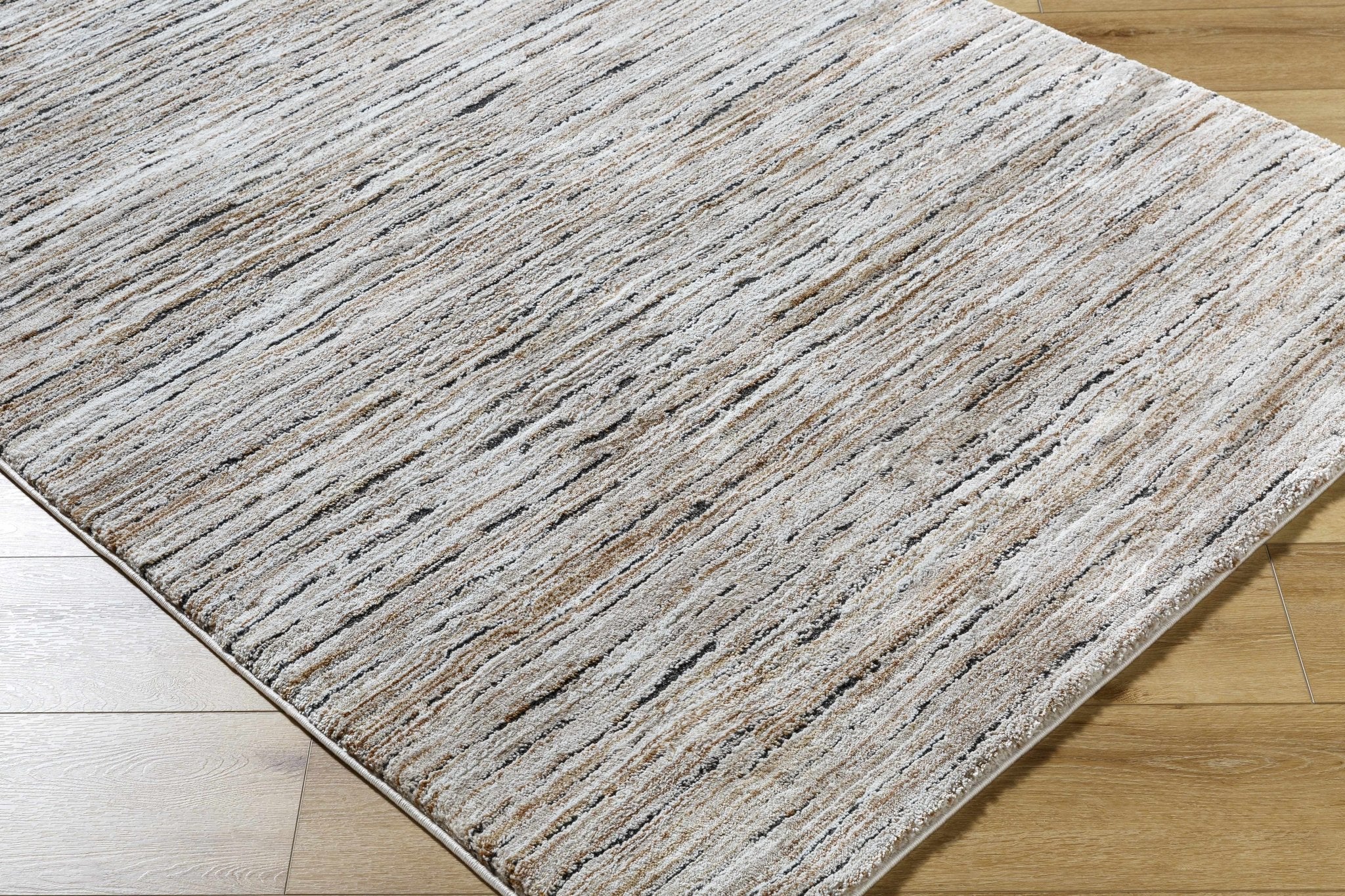 Machine Woven Tan And Black Contemporary Style Area Rug - Image 3