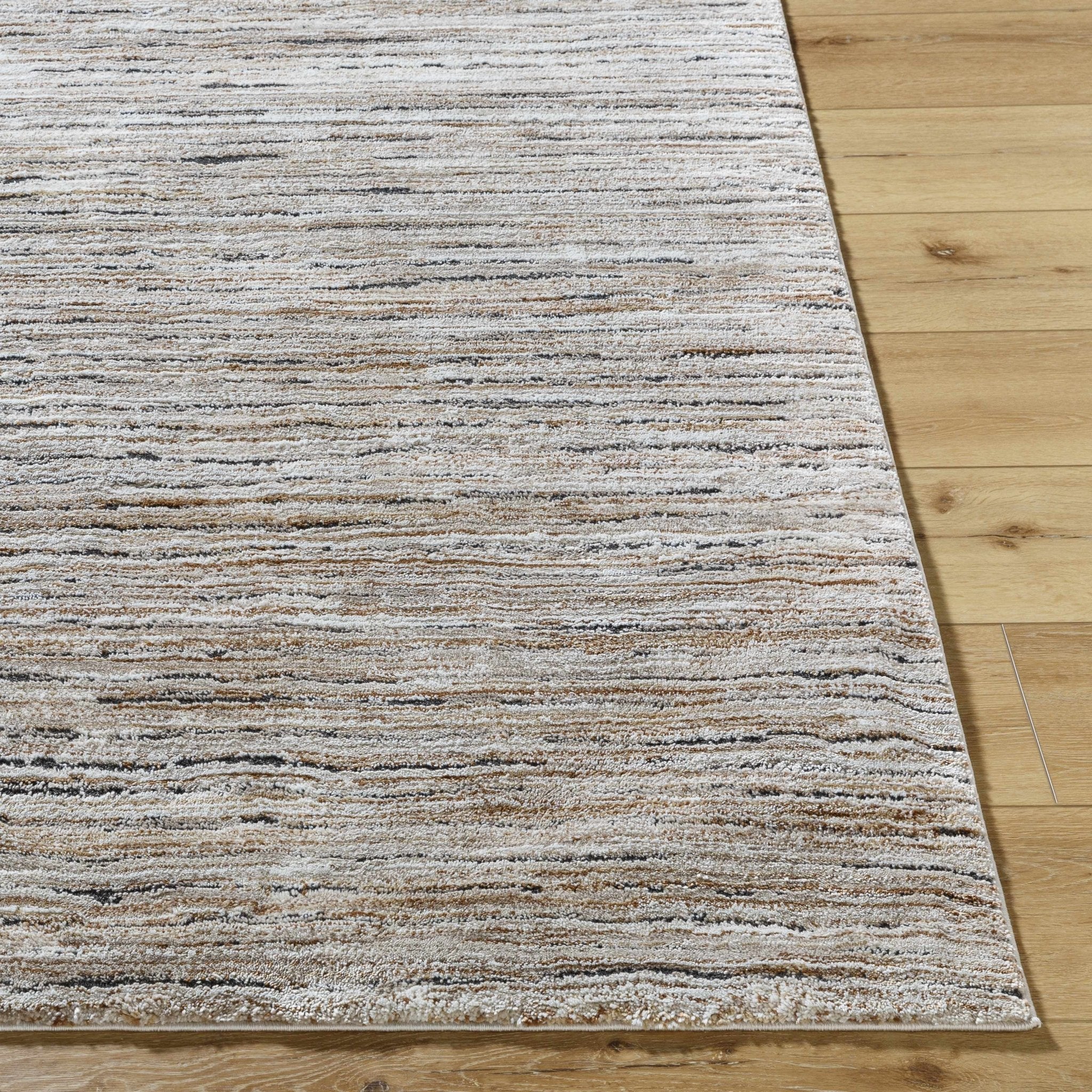 Machine Woven Tan And Black Contemporary Style Area Rug - Image 4