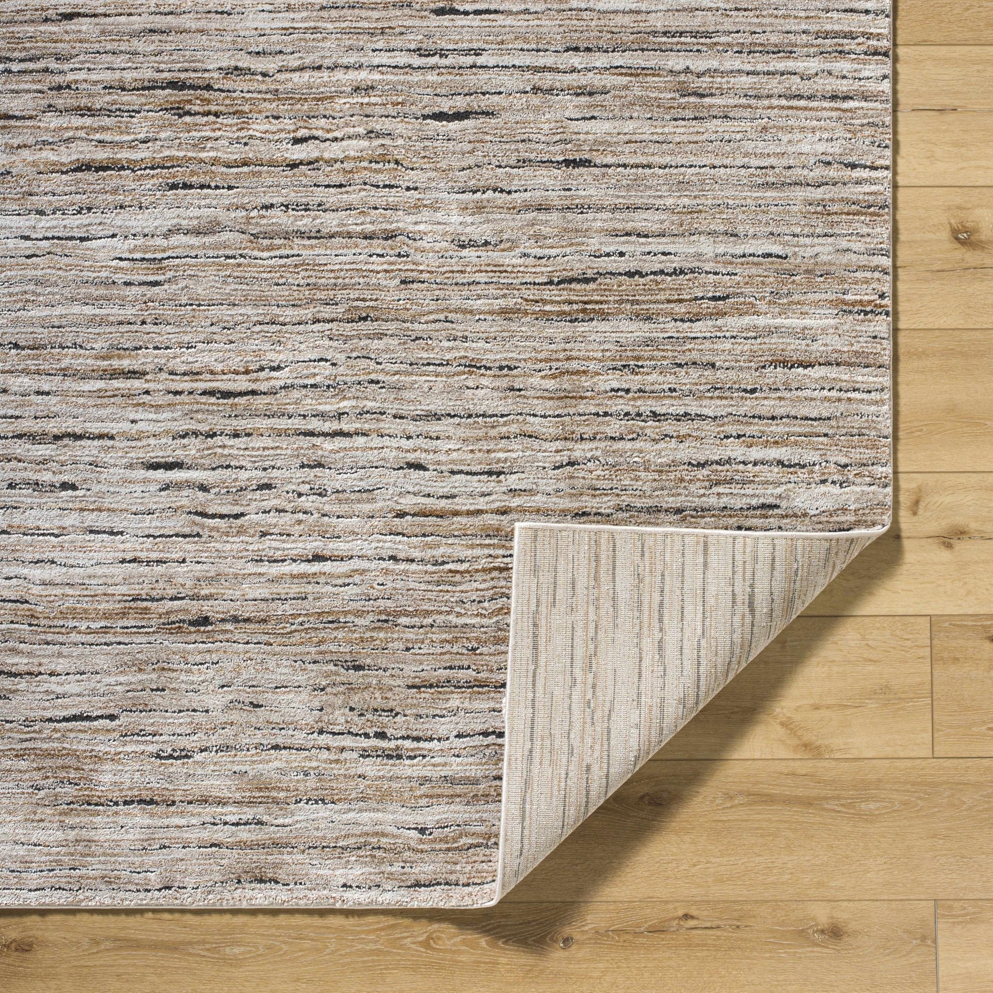 Machine Woven Tan And Black Contemporary Style Area Rug - Image 5