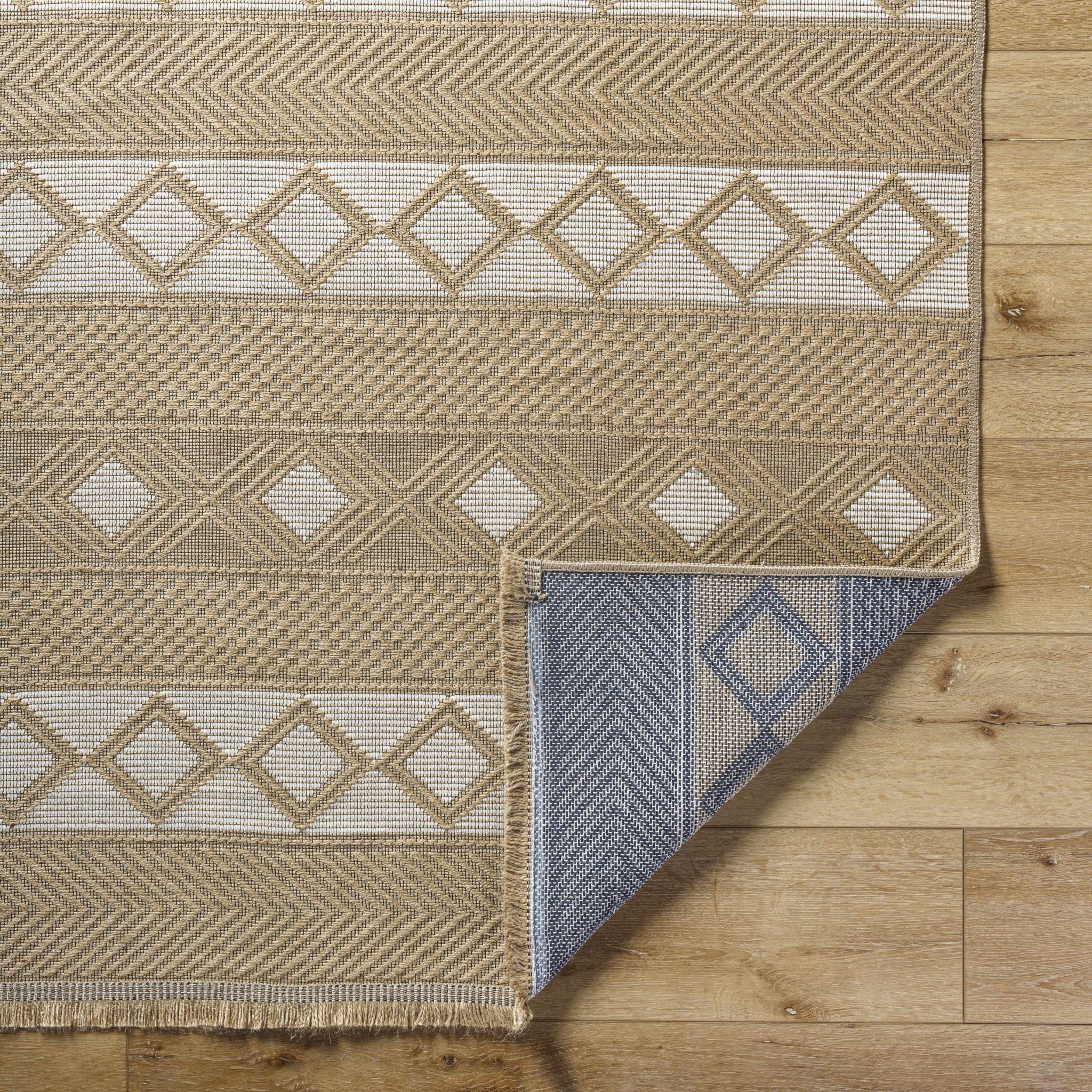 Machine Woven Tan Bohemian Style Jute Rug - Image 4