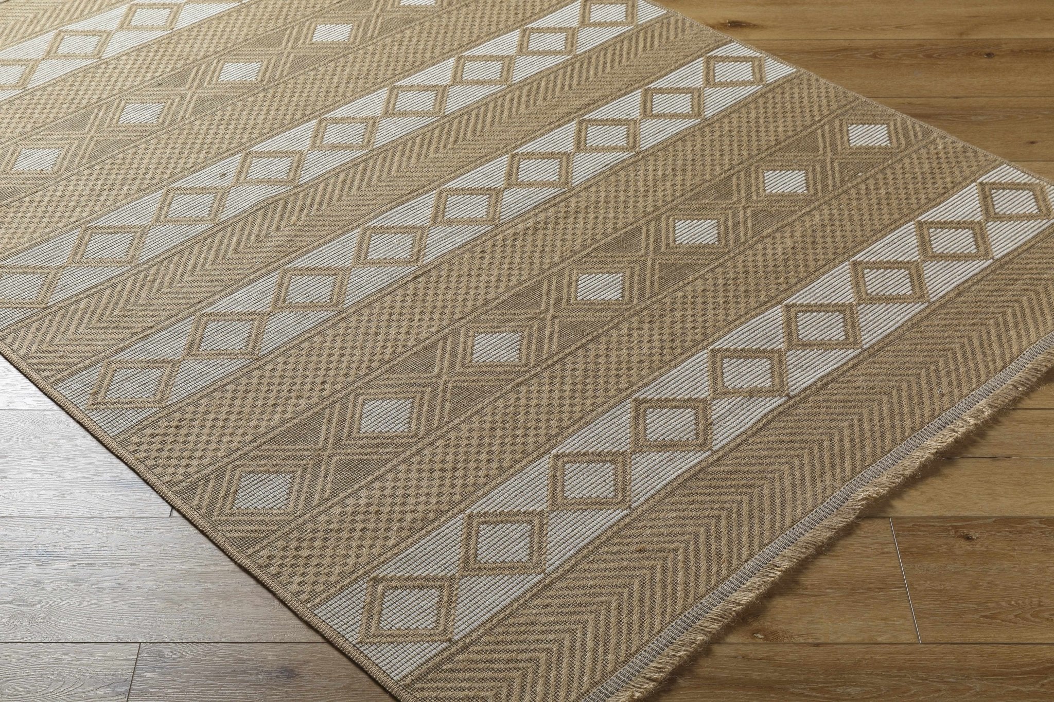 Machine Woven Tan Bohemian Style Jute Rug - Image 7