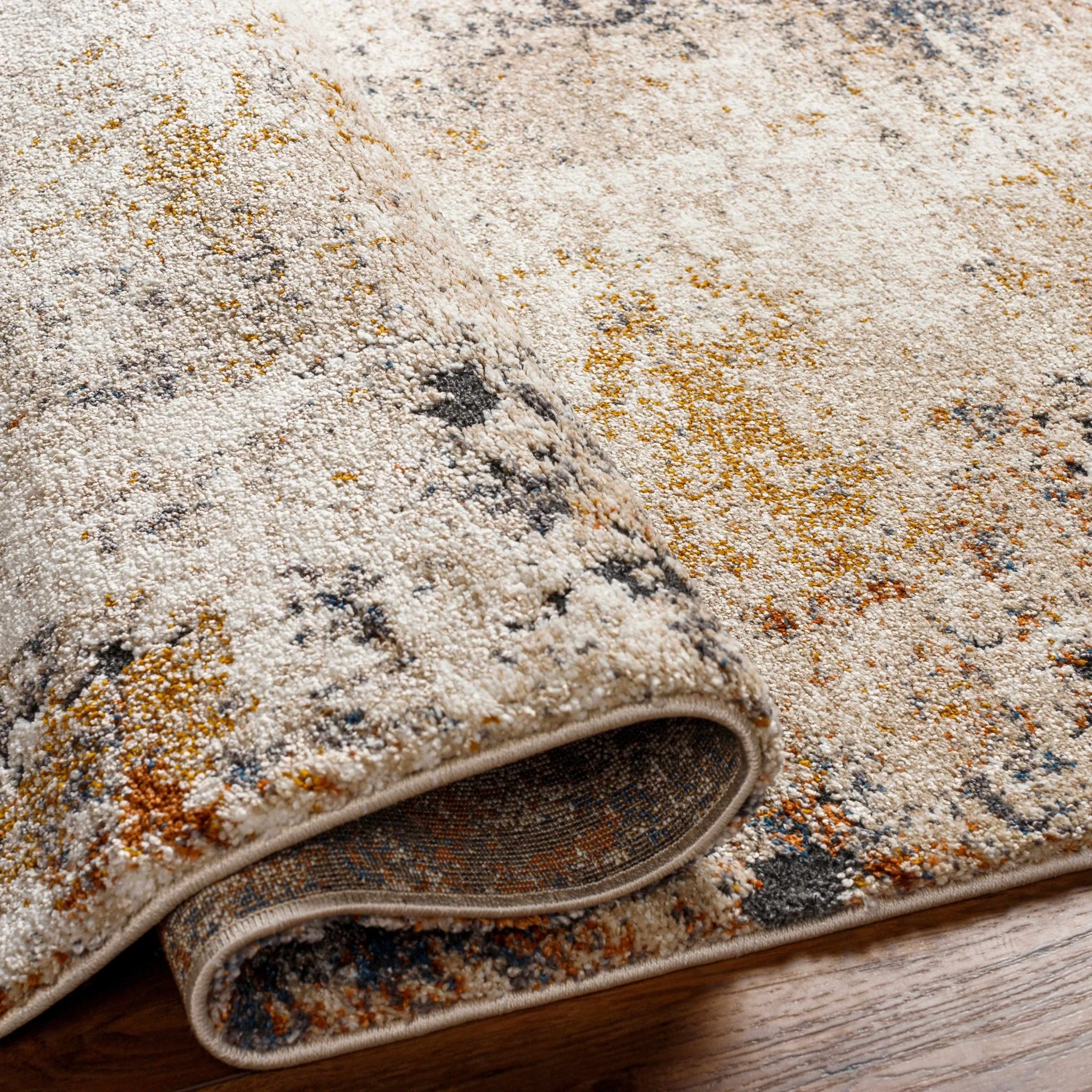 Machine Woven Tan Contemporary Style Rug - Image 4