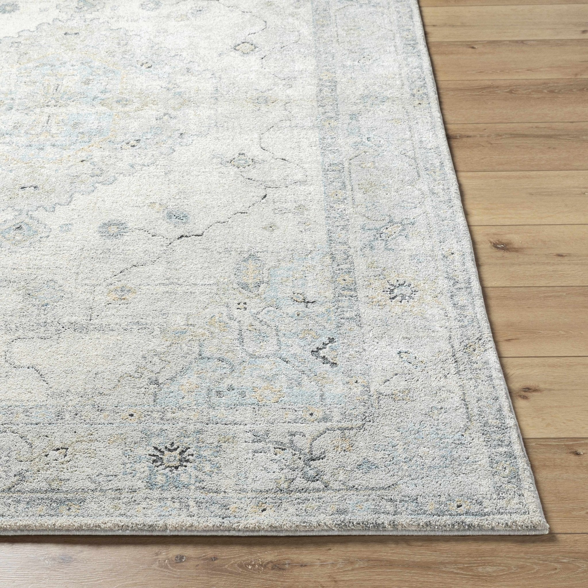Machine Woven Traditional Style Beige And Gray Area Rug - Image 3