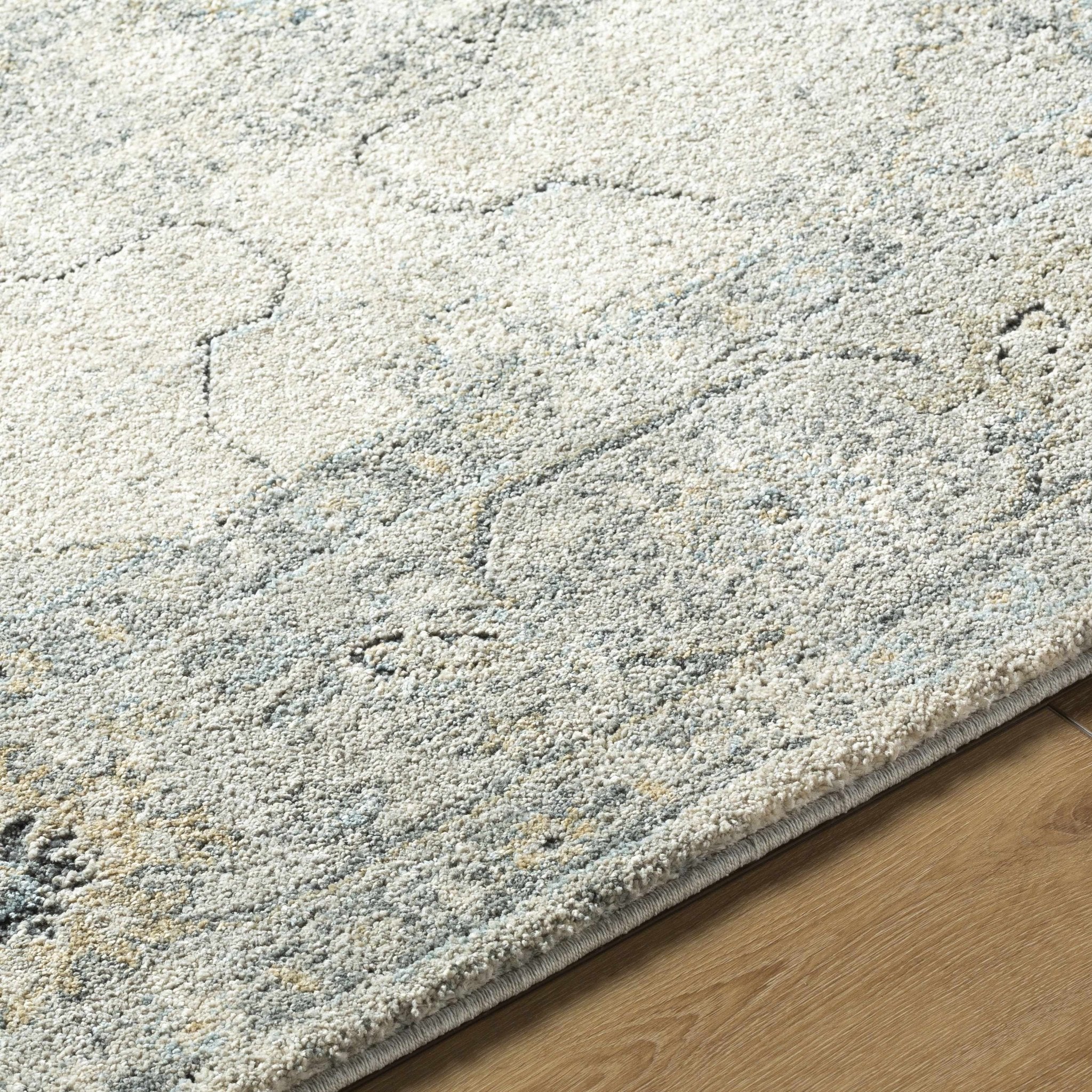 Machine Woven Traditional Style Beige And Gray Area Rug - Image 5