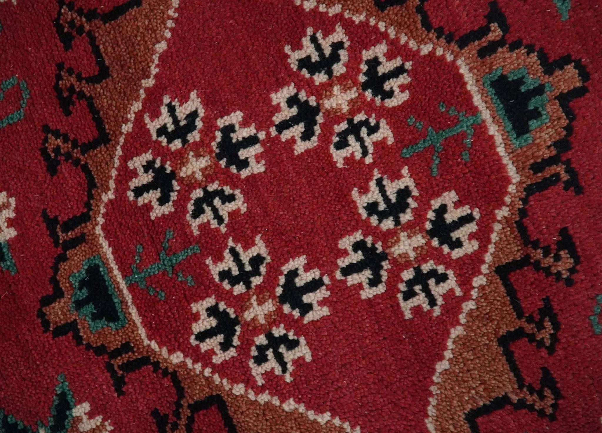 Maroon and Black Traditional Oriental Hand Knotted Custom Made wool Area Rug - Image 5