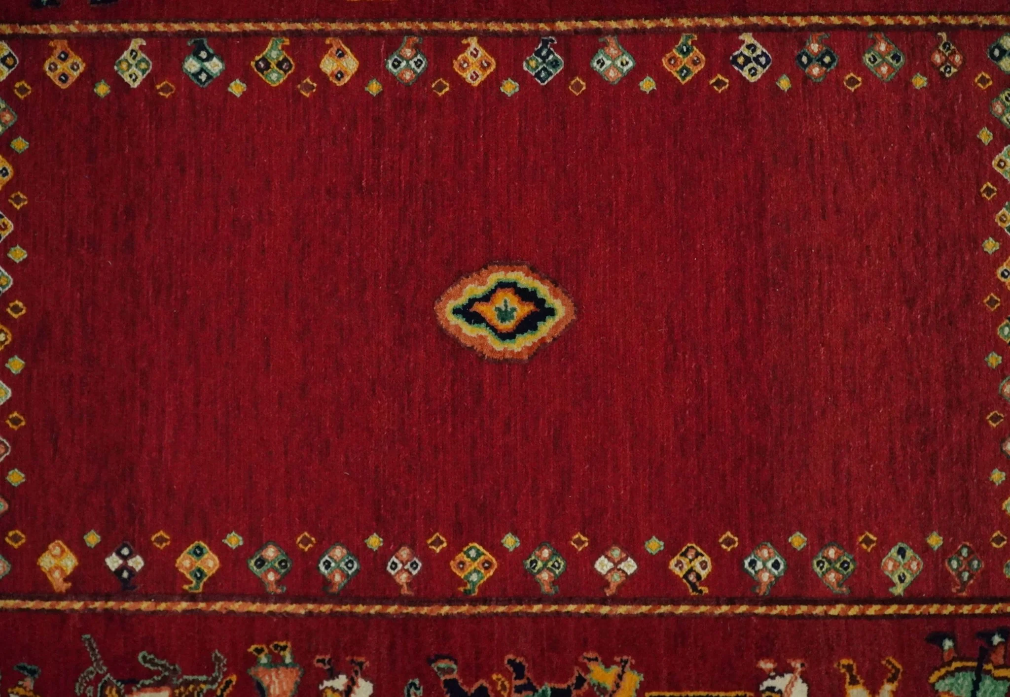 Maroon Indian Wedding 5x7, Hand Spun Wool Hand Knotted Antique Rug | KNT20 - Image 11
