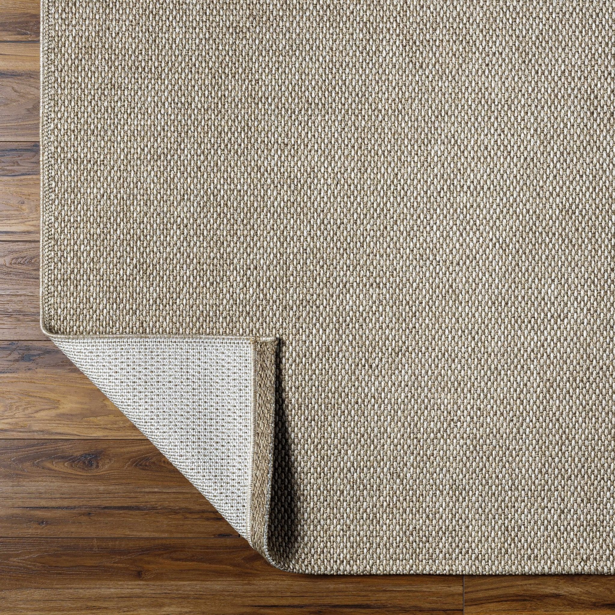 Matah Solid Beige And Brown Machine Woven Outdoor Area Rug - Image 4