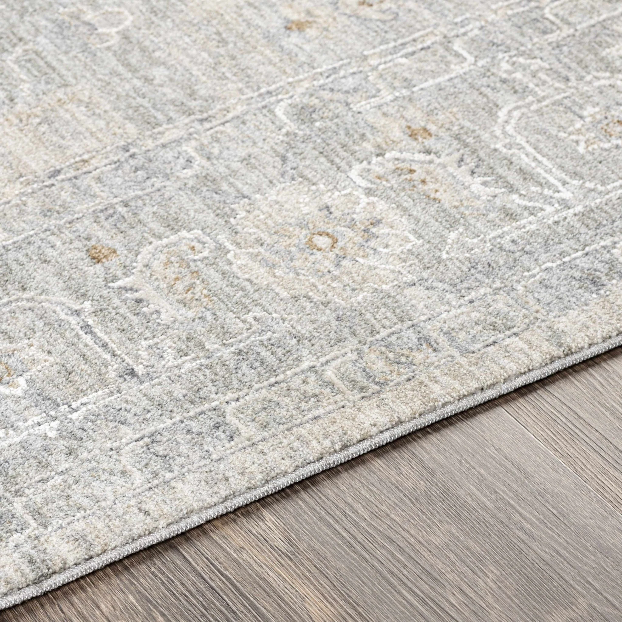Traditional Medallion, Heriz Beige, Purple, white and Gray Medium pile Area rug - Image 22