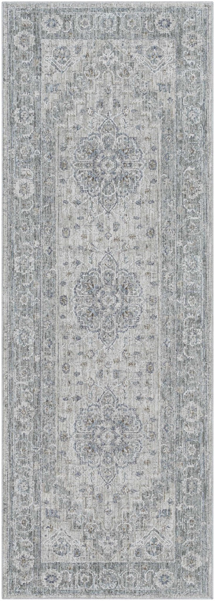 Traditional Medallion, Heriz Beige, Purple, white and Gray Medium pile Area rug - Image 25