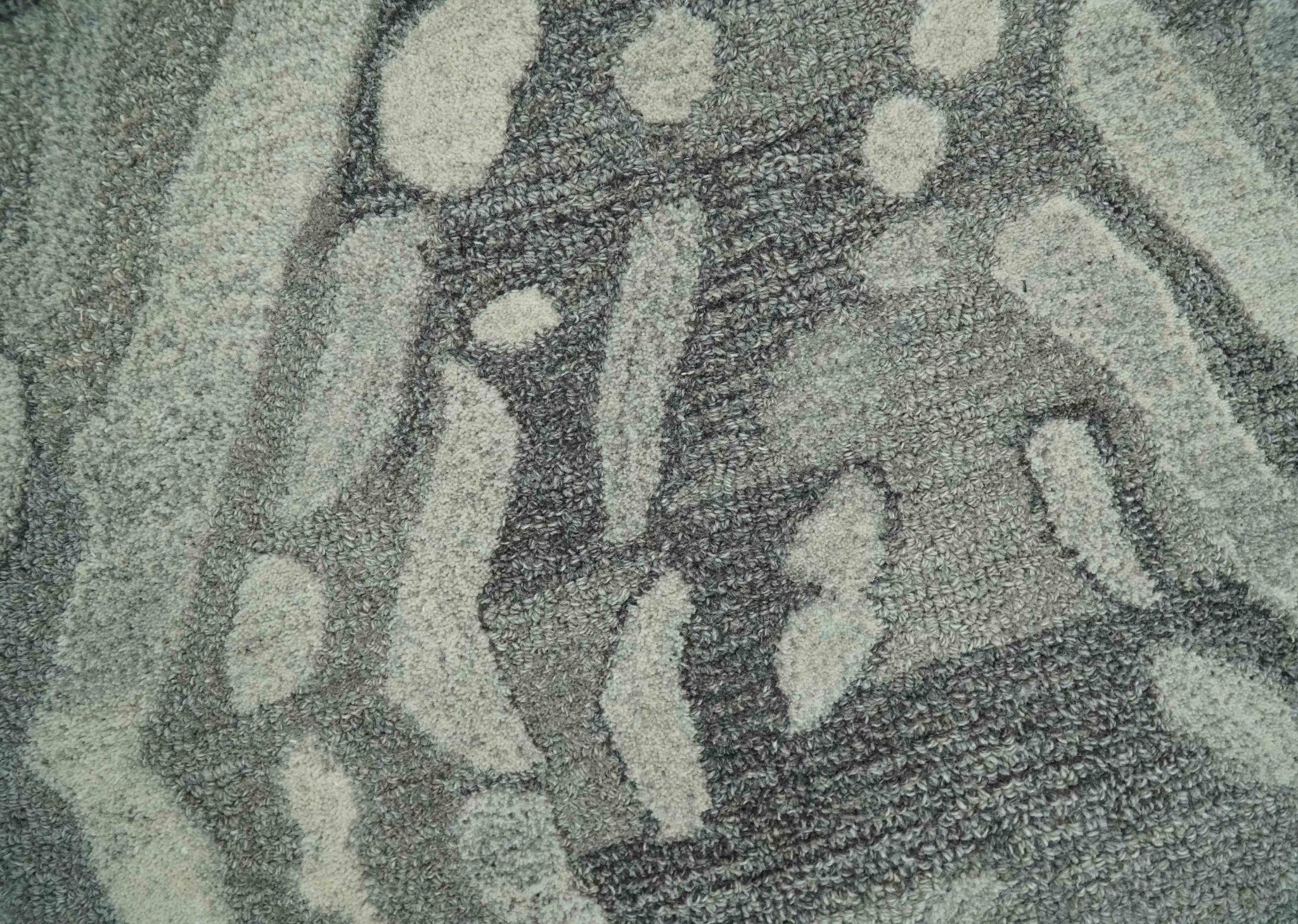 Abstract Modern Hand Tufted 2x3, 3x5, 5x8, 6x9, 8x10 and 9x12 Woolen Beige, Silver and Gray Area Rug | MIR3 - Image 4