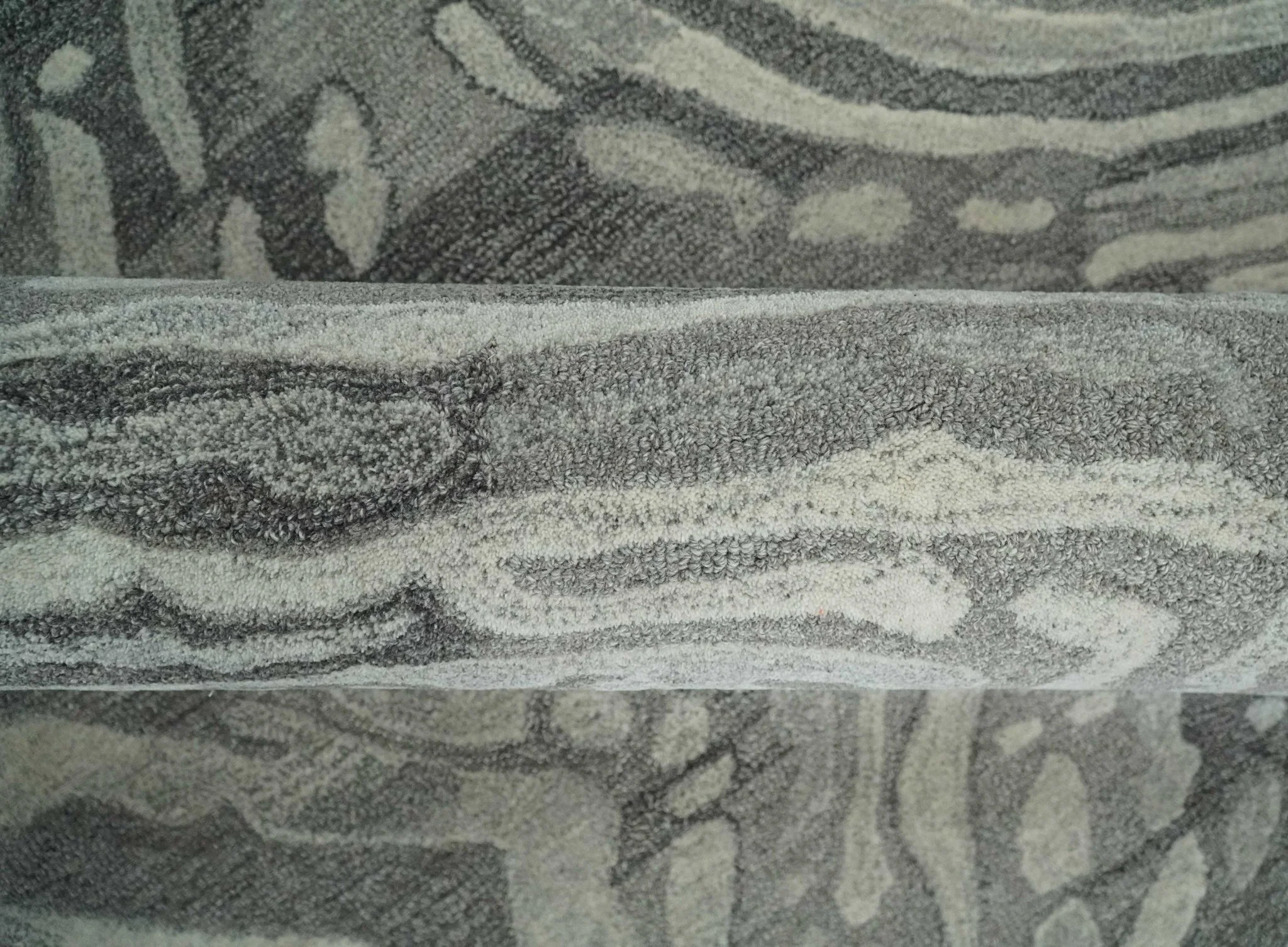 Abstract Modern Hand Tufted 2x3, 3x5, 5x8, 6x9, 8x10 and 9x12 Woolen Beige, Silver and Gray Area Rug | MIR3 - Image 5