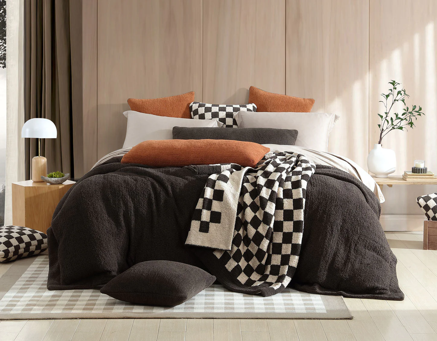 Soft and Comfy Mocha - Sahara Tan Checkerboard Throw - Image 3