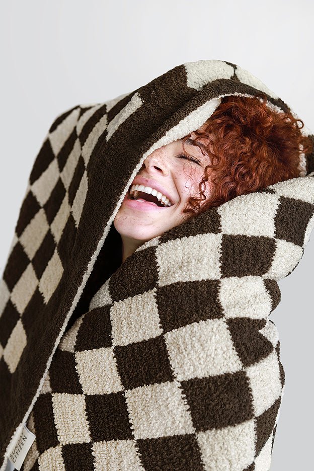 Soft and Comfy Mocha - Sahara Tan Checkerboard Throw - Image 6