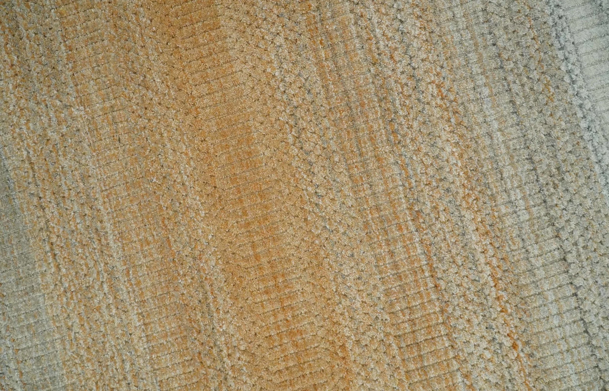 Modern Ombre 8x10 Hand Made Silver, Blue, Gold and Beige Scandinavian Blended Wool Flatwoven Area Rug | KE13 - Image 2