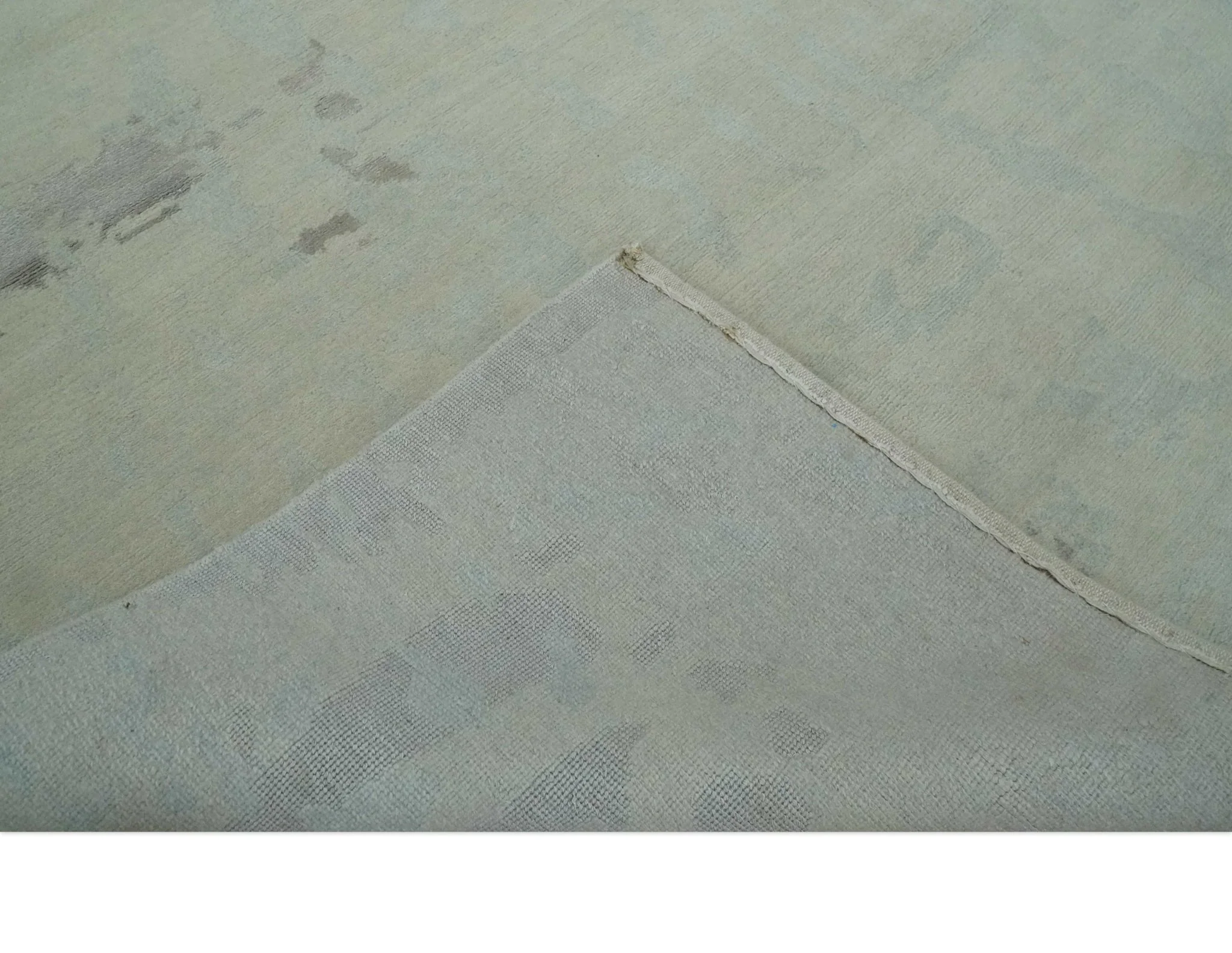Modern Abstract Beige and Silver Hand loom 5x8 wool and Art Silk Area Rug - Image 8