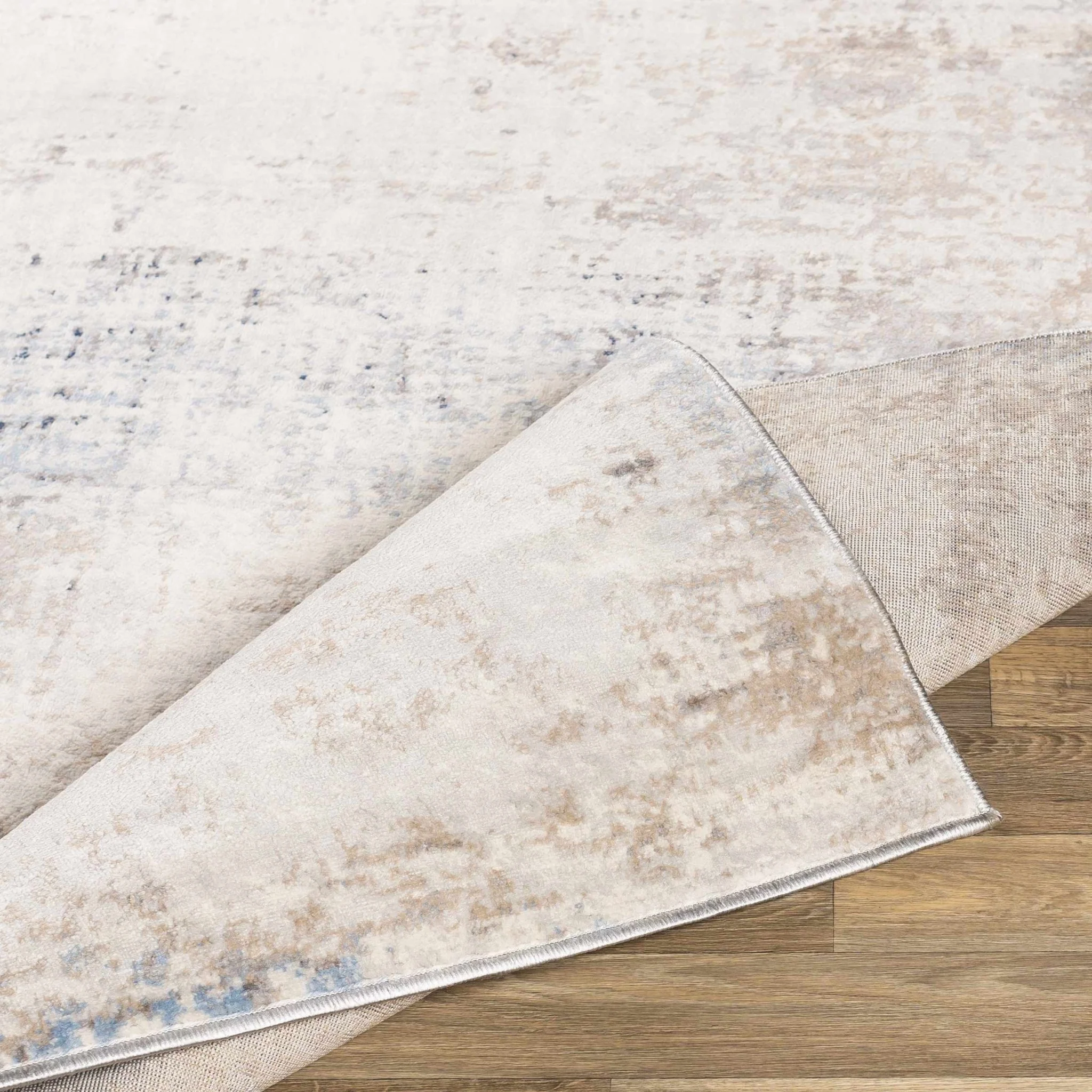 Contemporary Abstract Beige, Tan and Charcoal Machine Woven Area Rug - Image 14