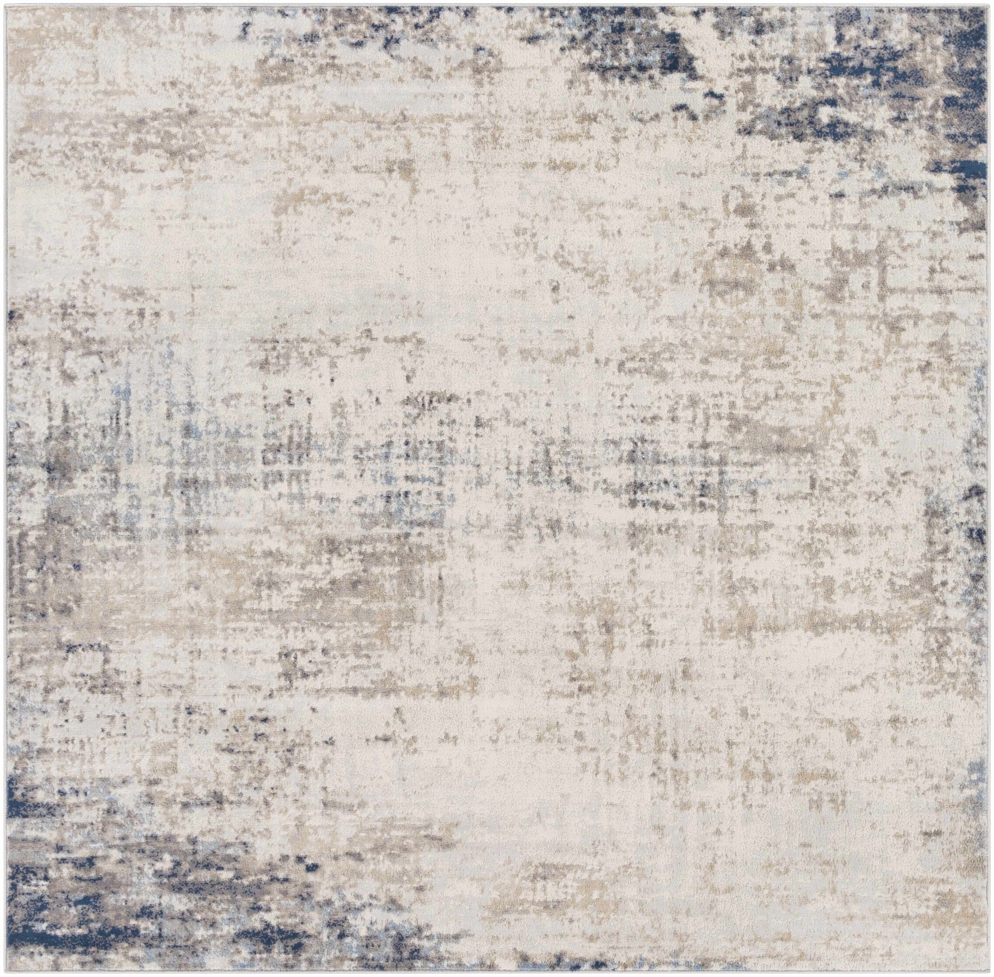 Contemporary Abstract Beige, Tan and Charcoal Machine Woven Area Rug - Image 5