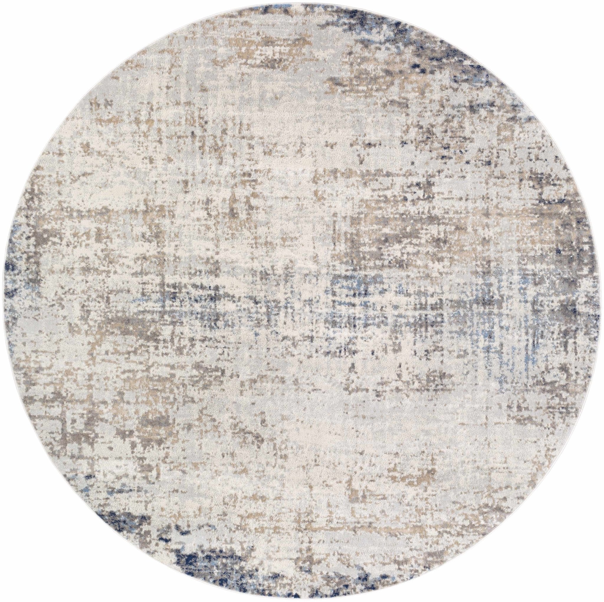 Contemporary Abstract Beige, Tan and Charcoal Machine Woven Area Rug - Image 6