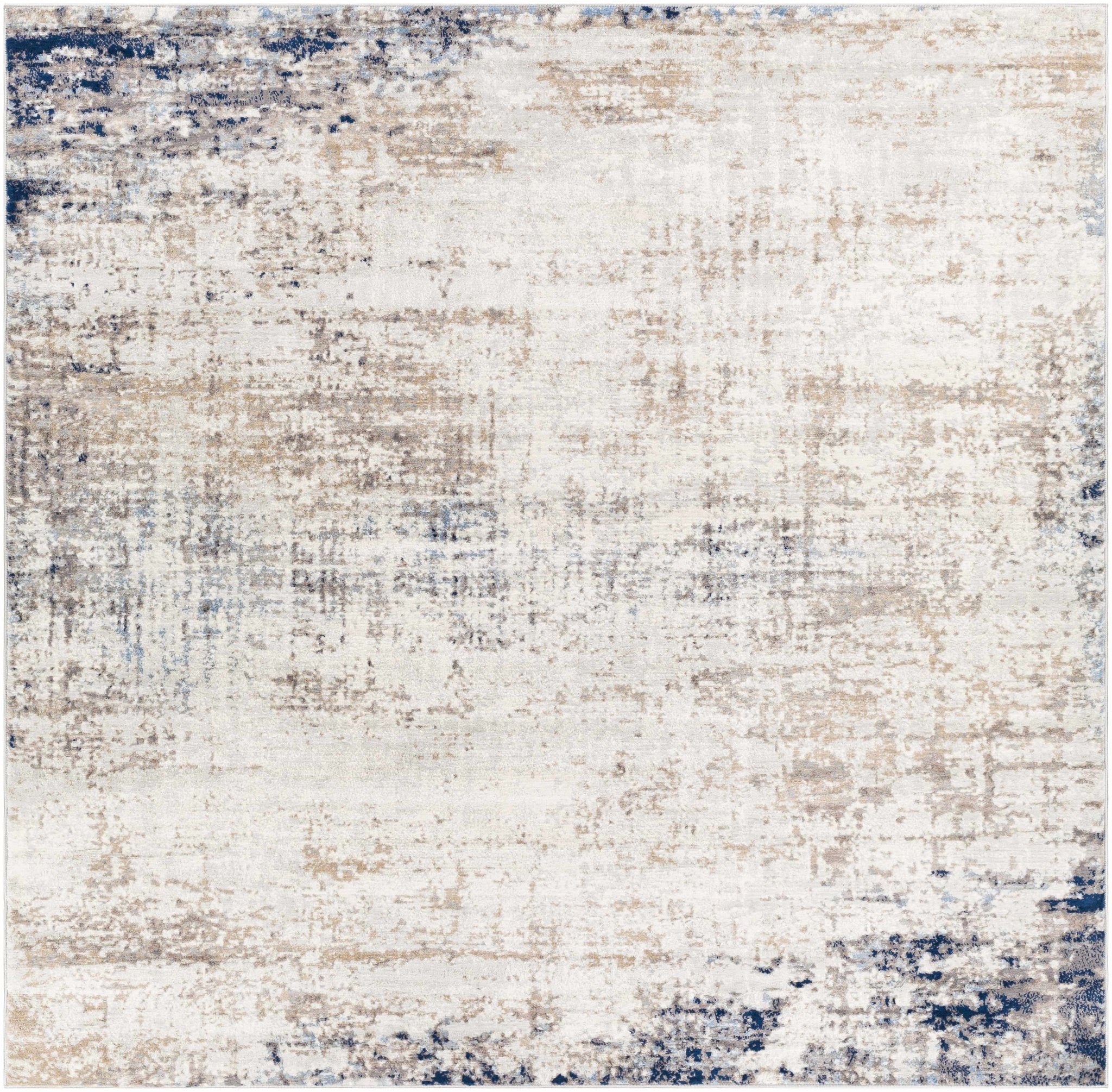 Contemporary Abstract Beige, Tan and Charcoal Machine Woven Area Rug - Image 7