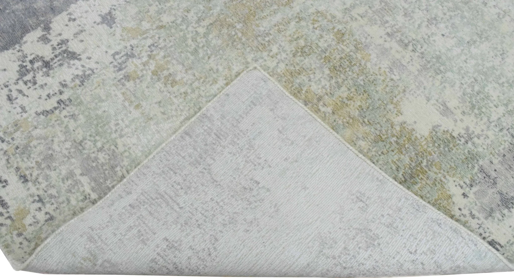 Modern Abstract Gray and Ivory Rug made with Art Silk | TRD10132 - Image 5