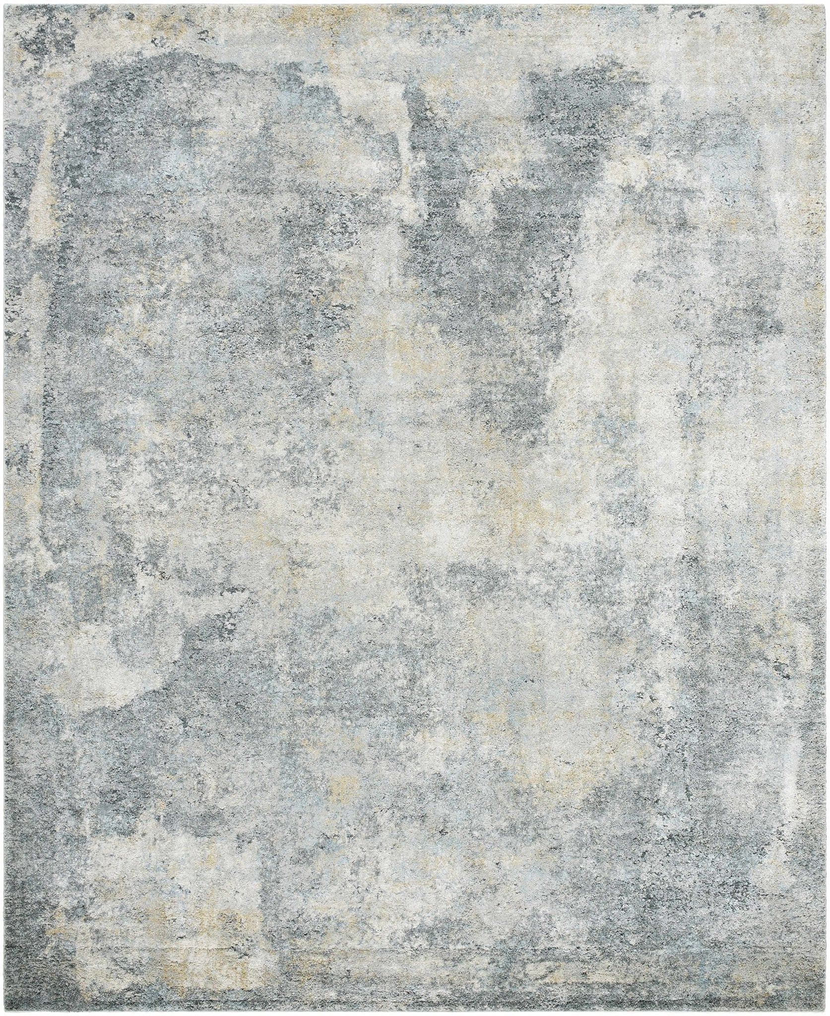Modern Abstract Design Beige And Blue Machine Woven Rug - Image 7
