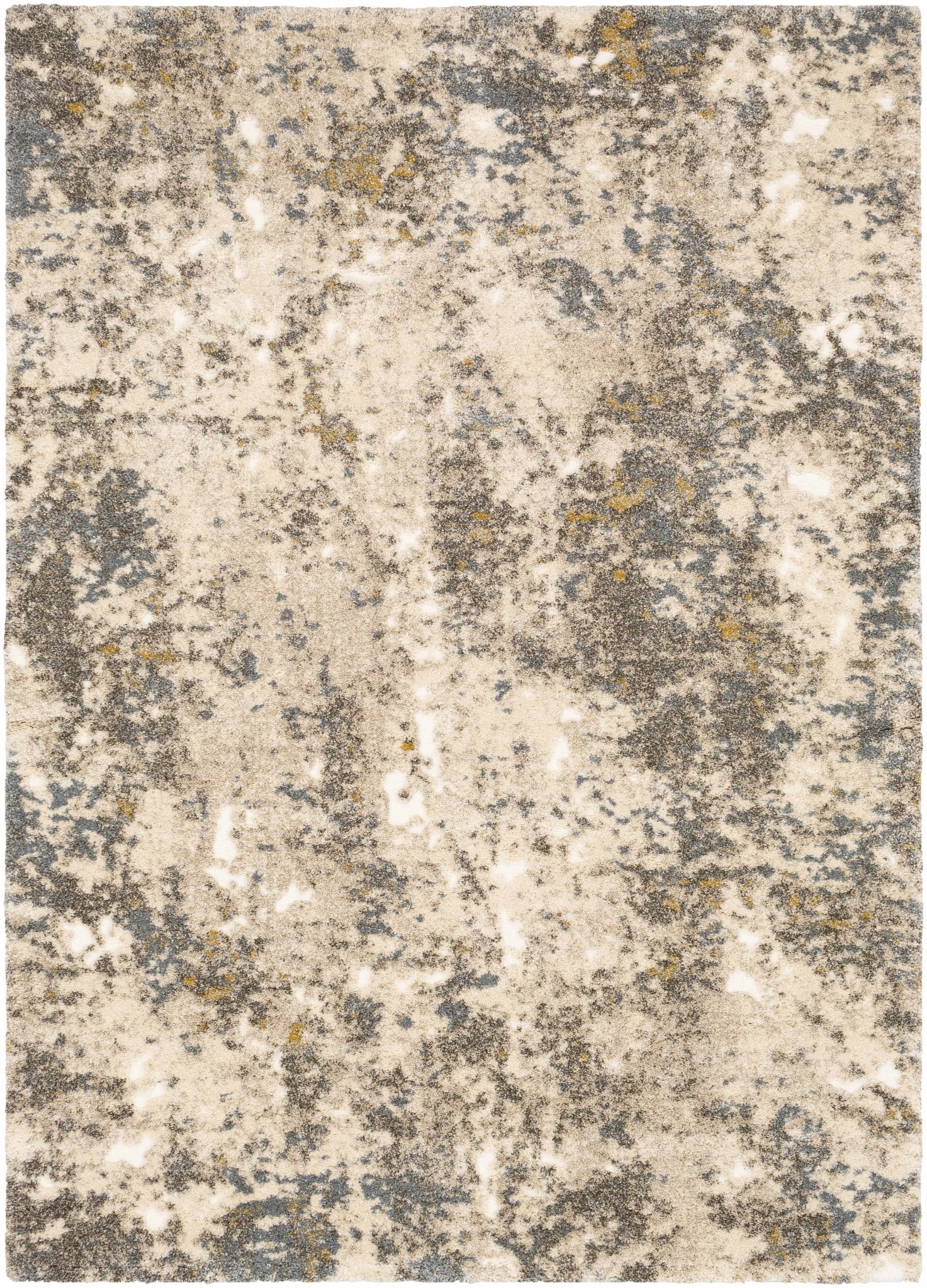 Modern Abstract Design Beige And Brown Machine Woven Rug - Image 11