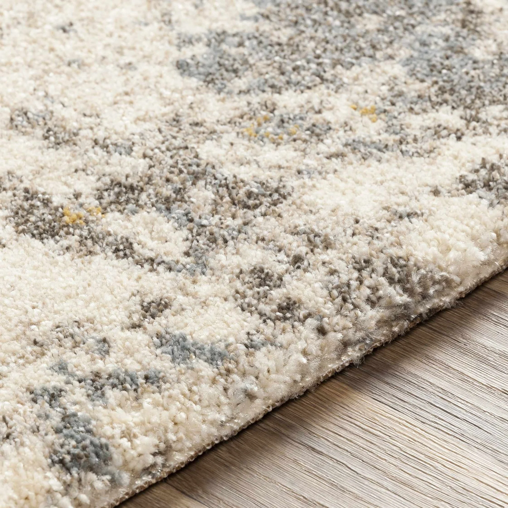 Modern Abstract Design Beige And Brown Machine Woven Rug - Image 6