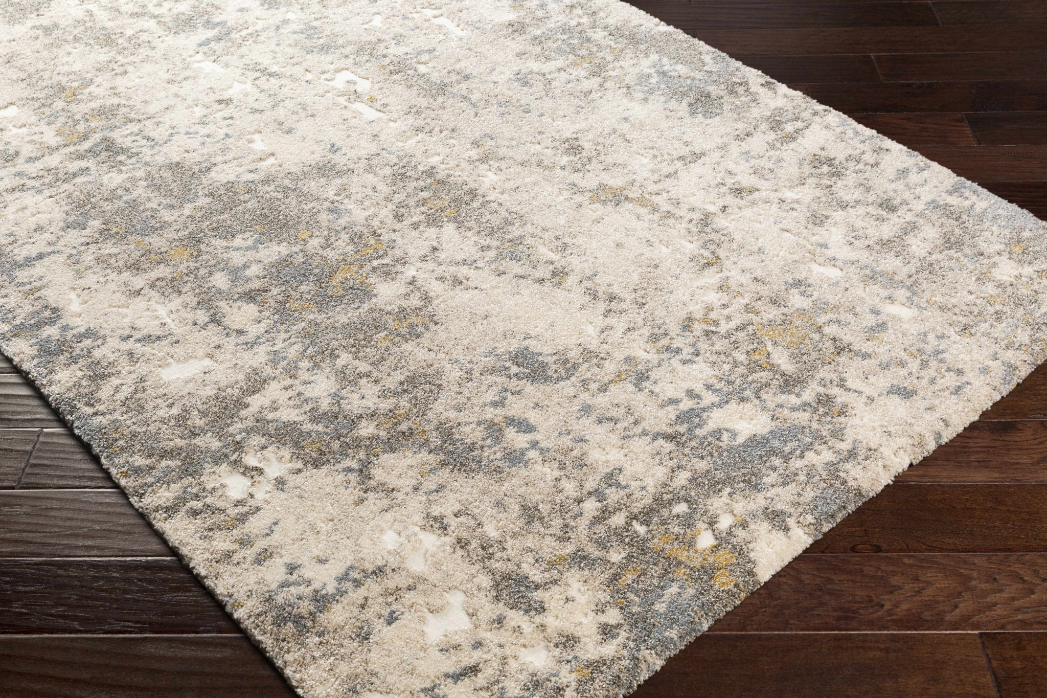 Modern Abstract Design Beige And Brown Machine Woven Rug - Image 8