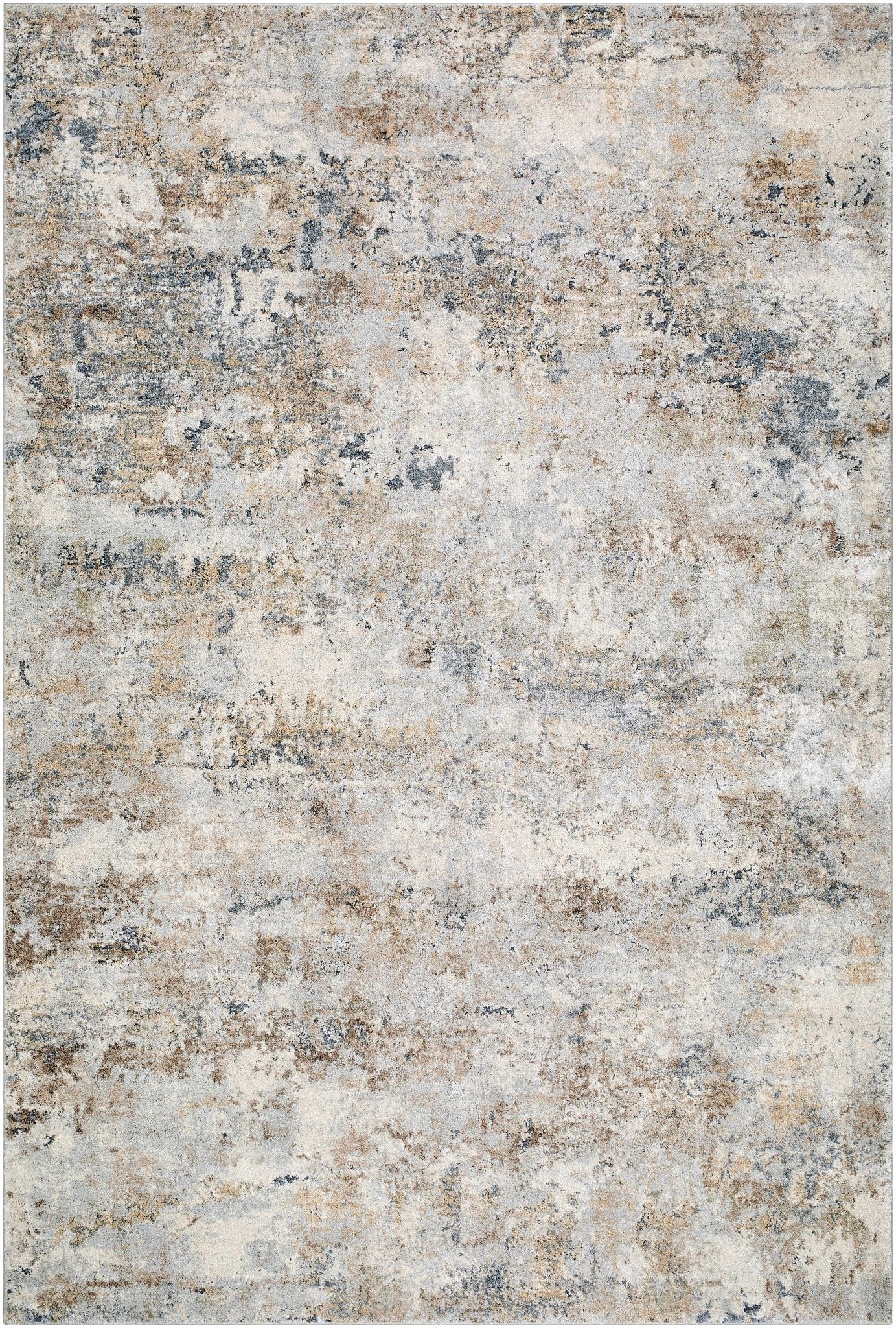 Modern Abstract Design Beige And Gray Rug - Image 2