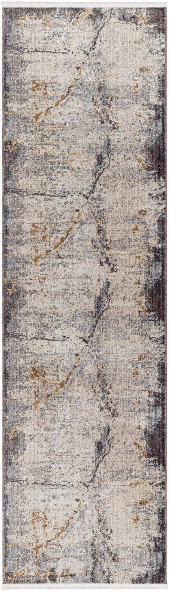 Modern Abstract Design Beige And gray Machine Woven Rug - Image 7