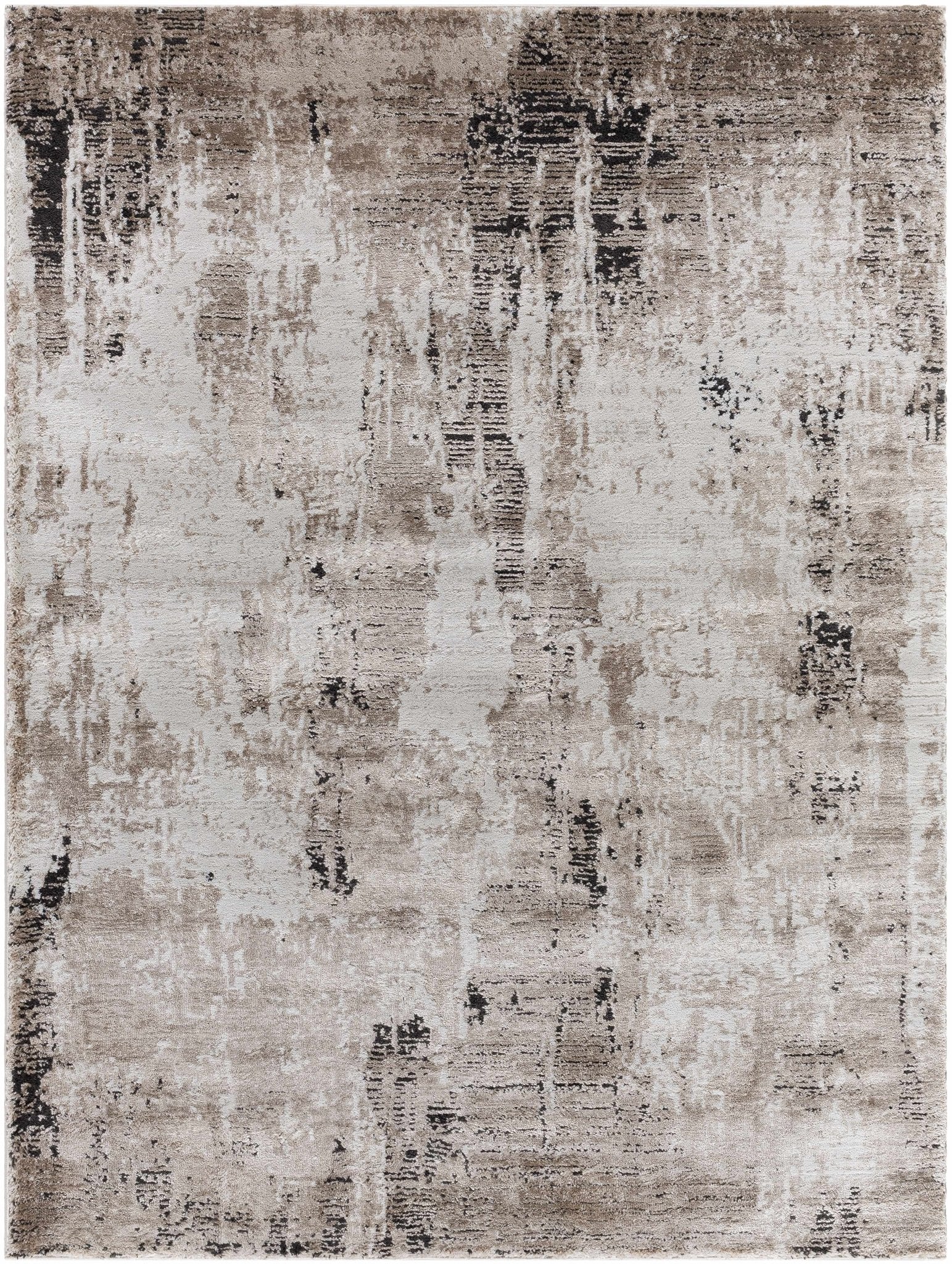 Modern Abstract Design Brown Machine Woven Area Rug - Image 2