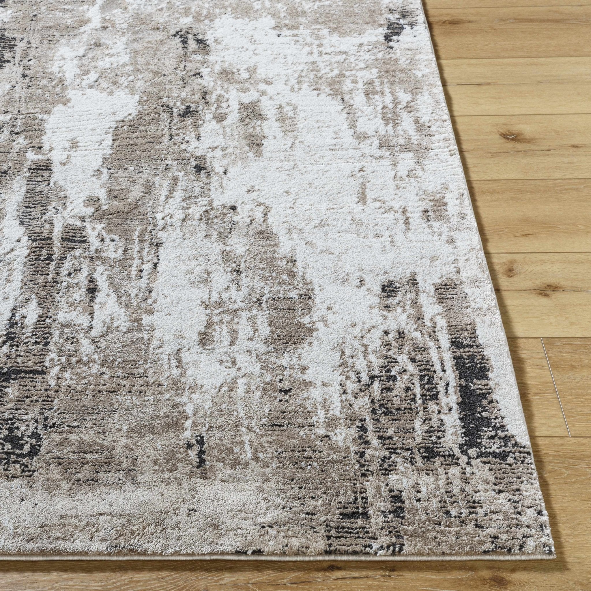 Modern Abstract Design Brown Machine Woven Area Rug - Image 4