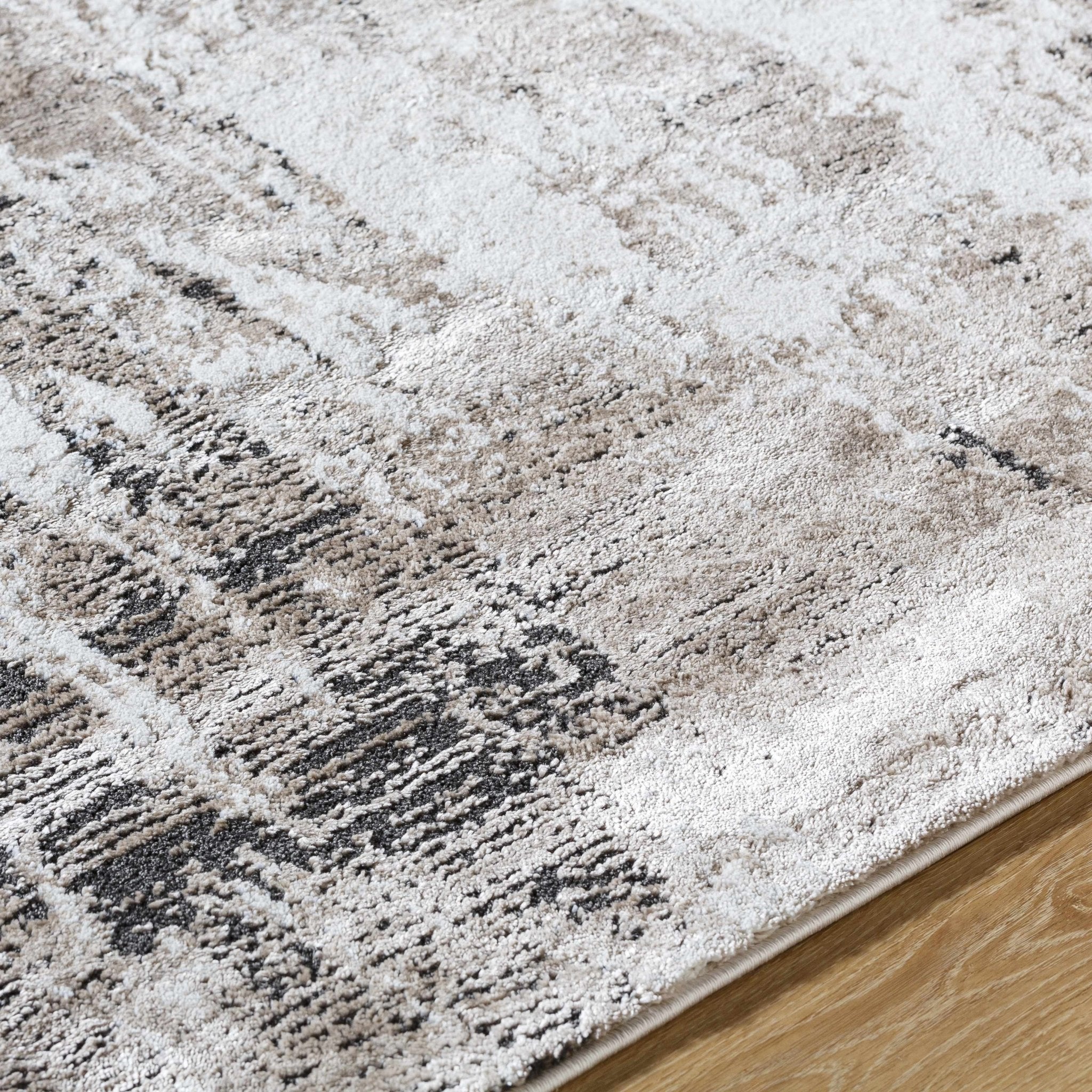 Modern Abstract Design Brown Machine Woven Area Rug - Image 6