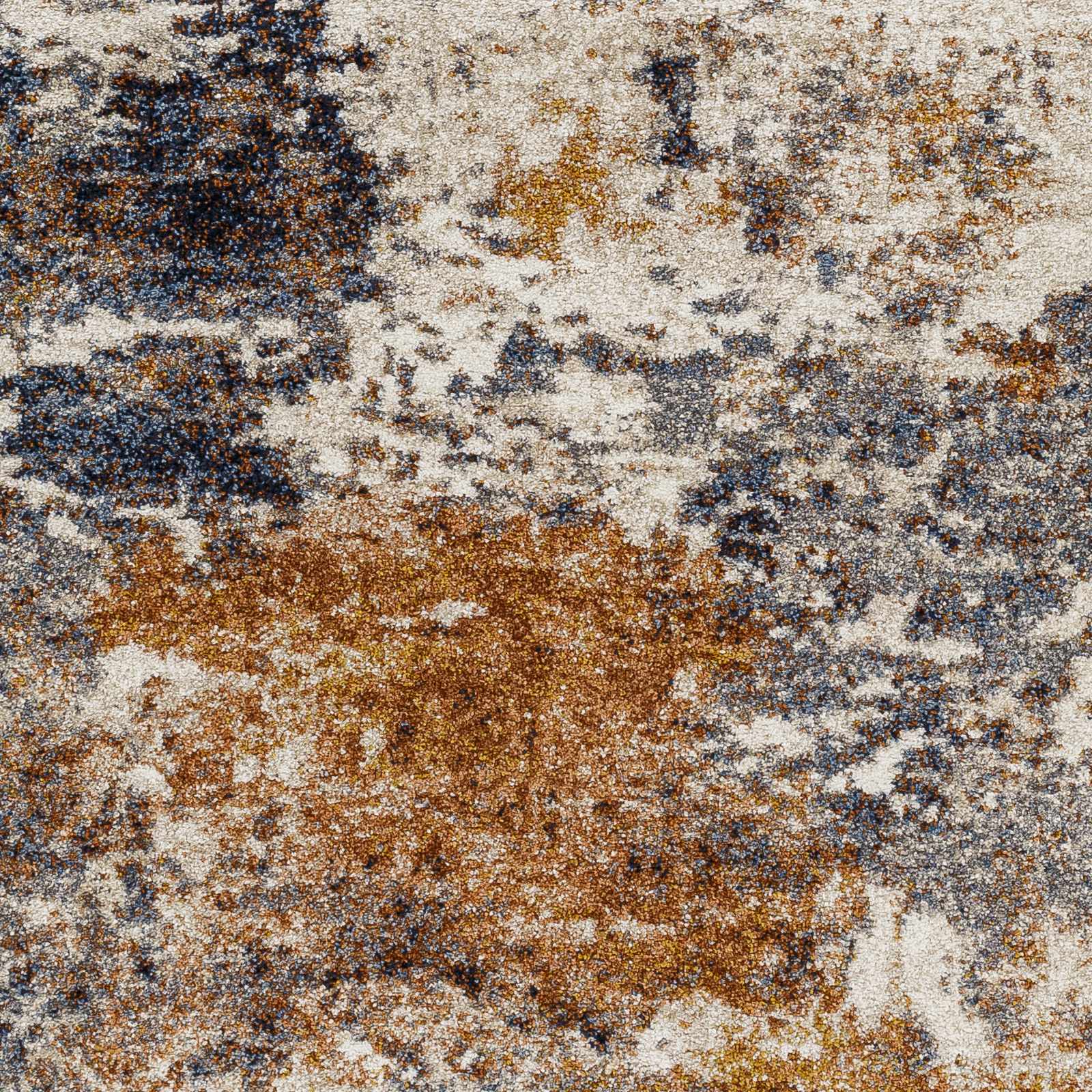 Modern Abstract Design Gray And Brown Machine Woven Rug - Image 4