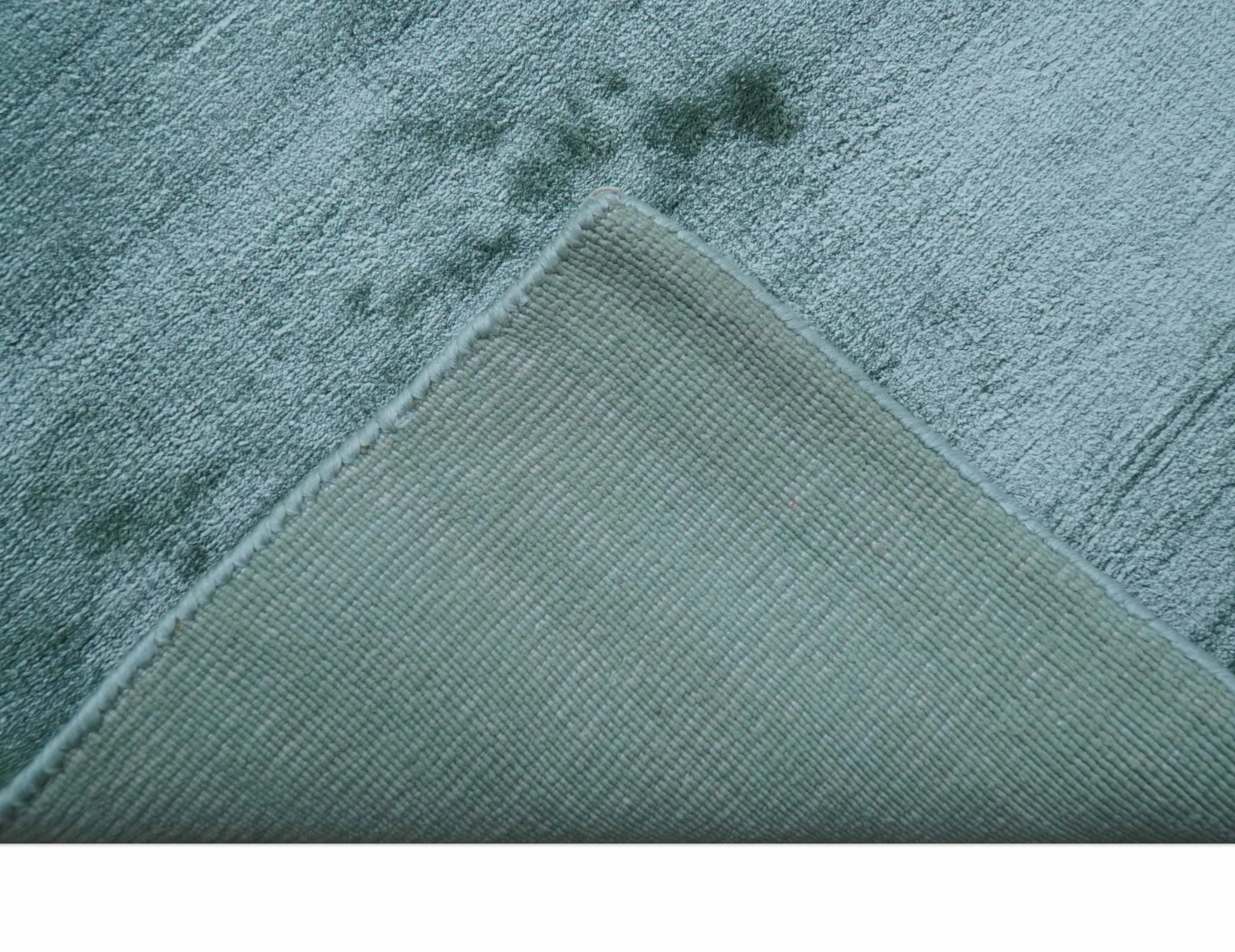 Modern Design Aqua Green Hand Loom 10x14 Art Silk Rug - Image 7