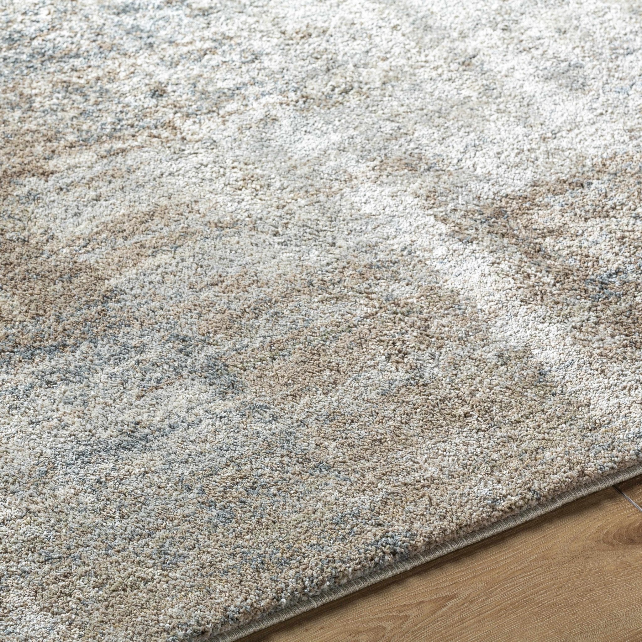 Modern Abstract Design Gray And Tan Rug - Image 5